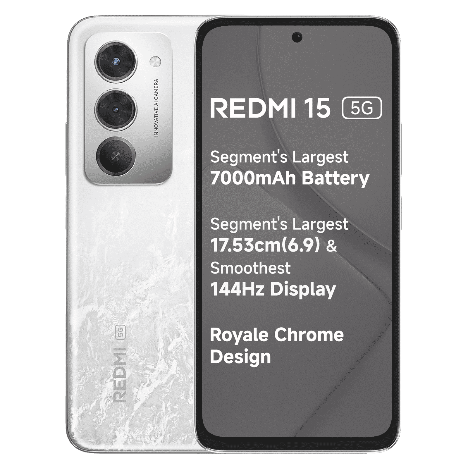 Redmi 15 5G (8GB RAM, 256GB, Frosted White)