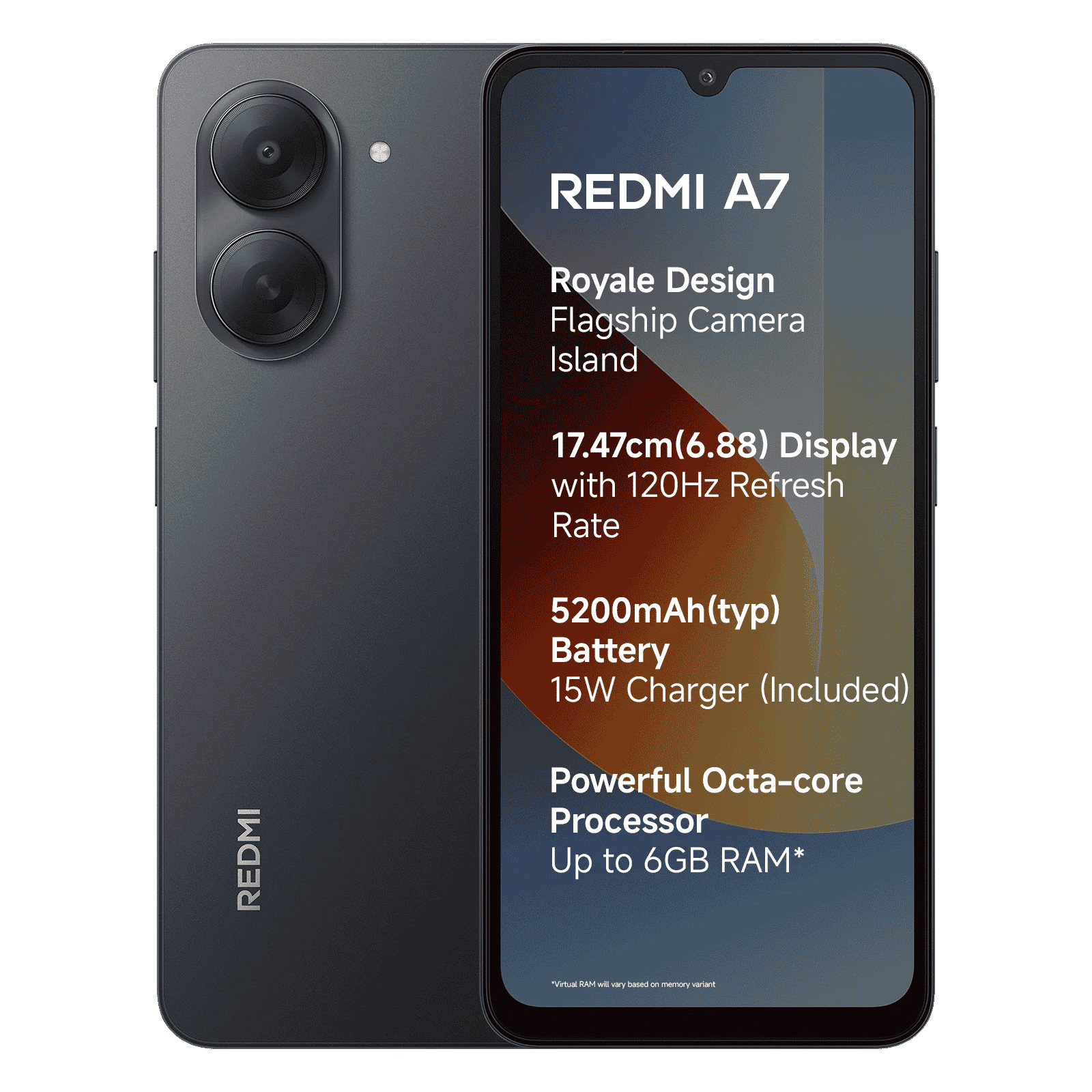 Redmi A7 (3GB RAM, 64GB, Black)