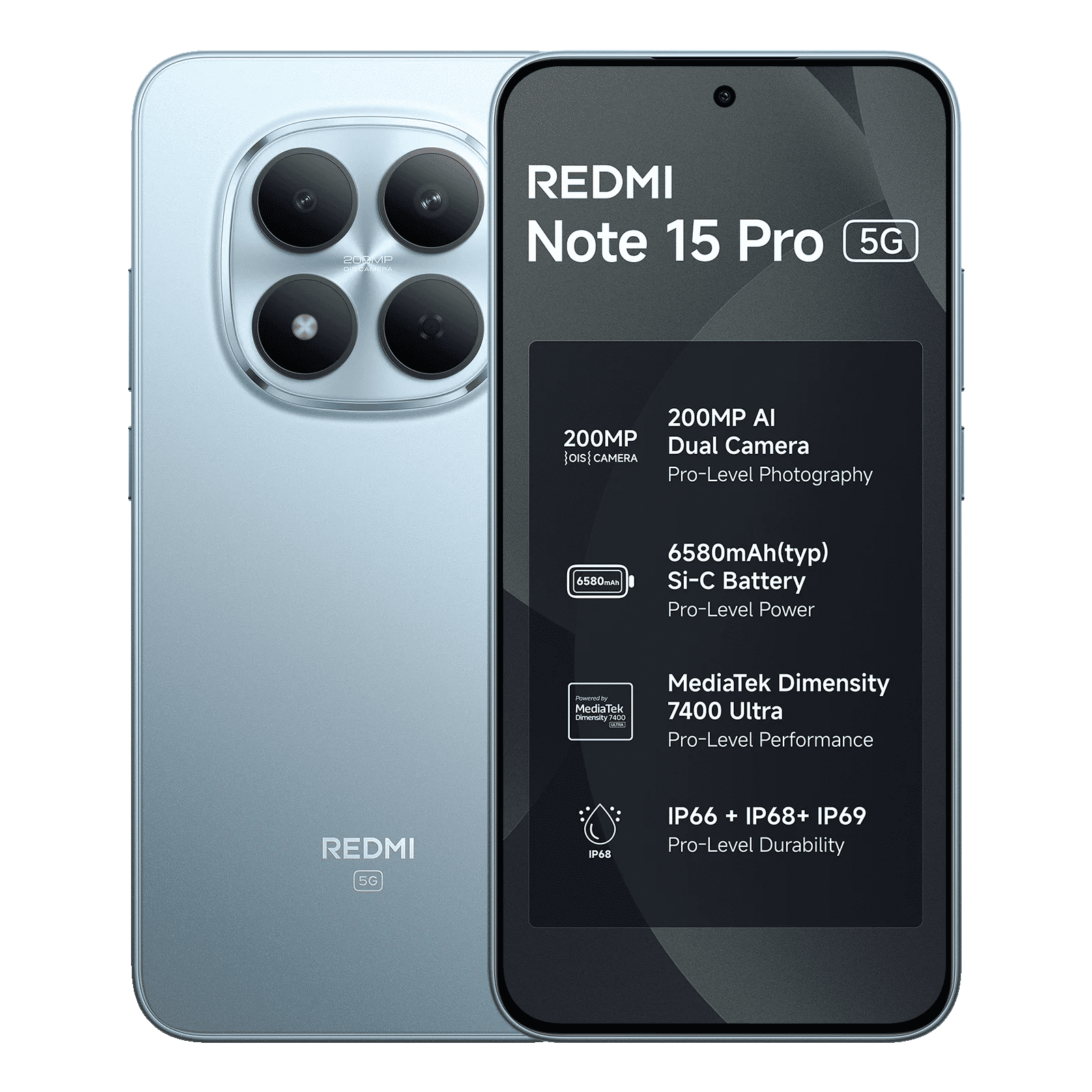 Redmi Note 15 Pro 5G (8GB RAM, 256GB, Mirage Blue)