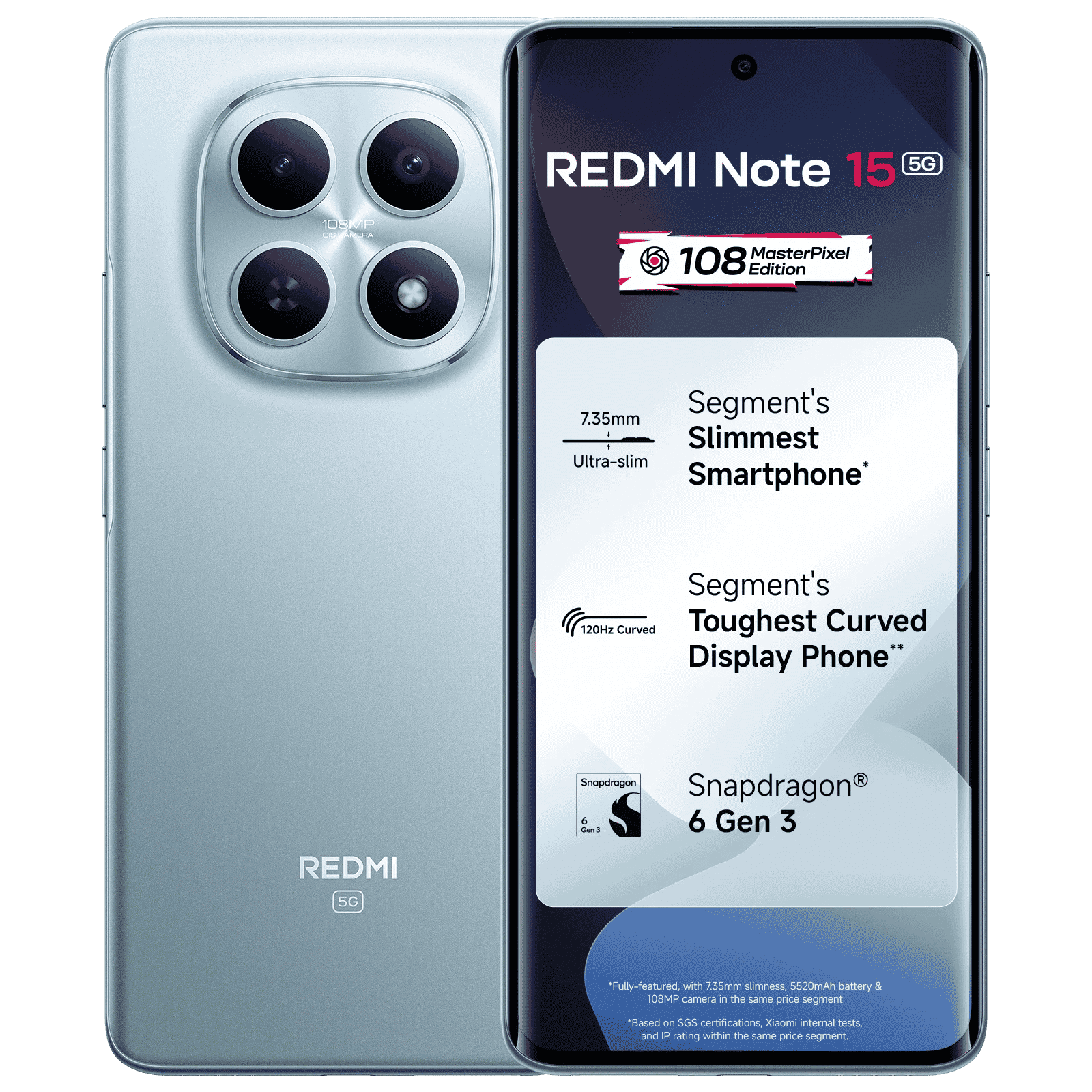 Redmi Note 15 5G (8GB RAM, 256GB, Glacier Blue)