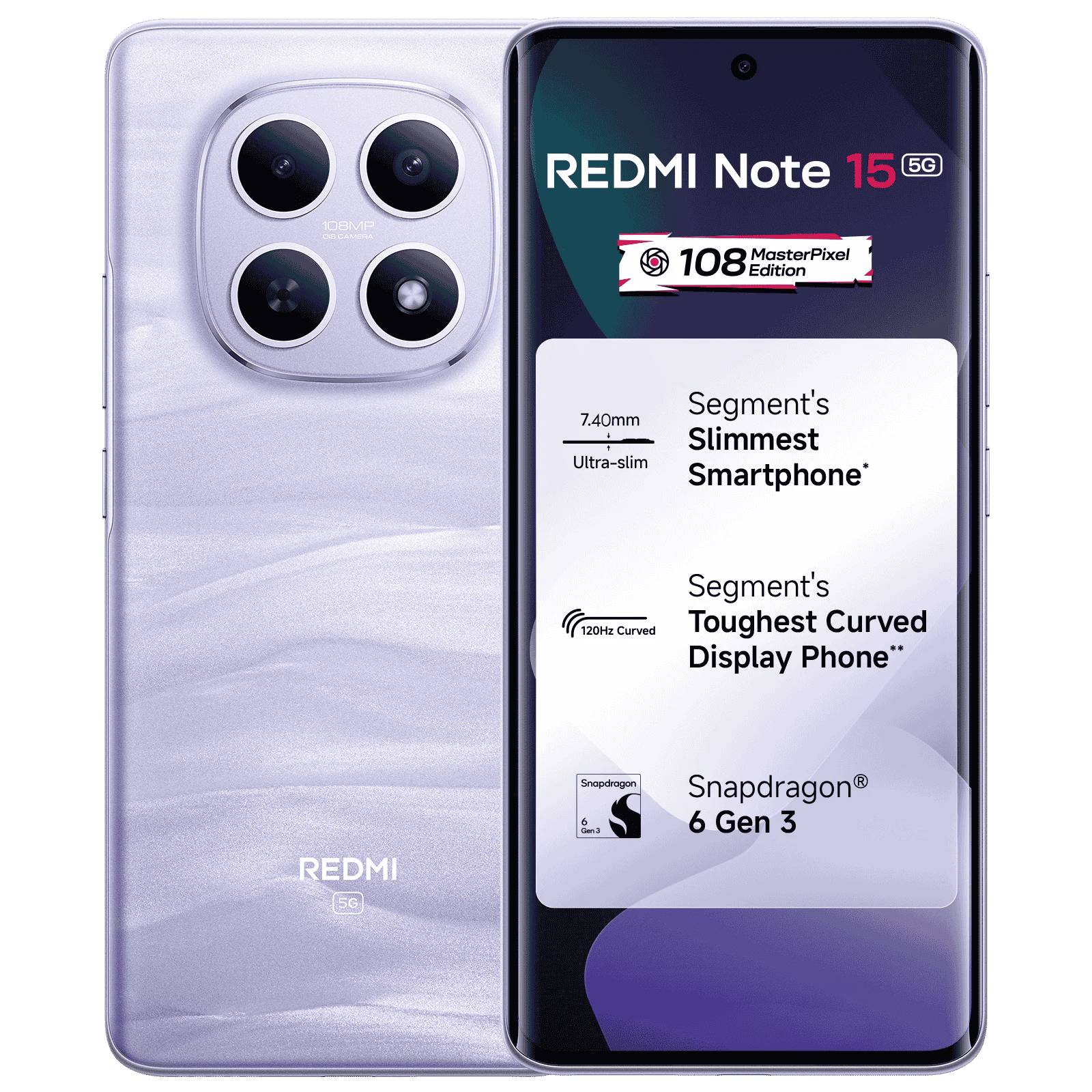 Redmi Note 15 5G (8GB RAM, 256GB, Mist Purple)