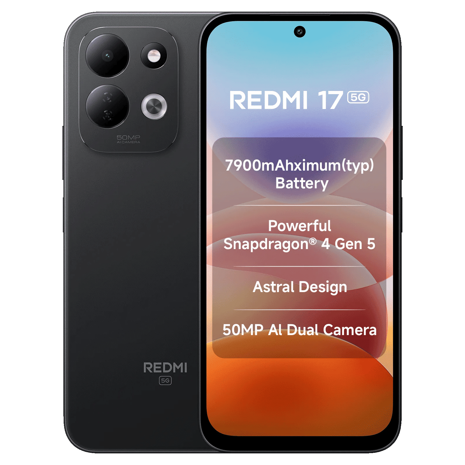 Redmi 17 5G (6GB RAM, 128GB, Absolute Black)