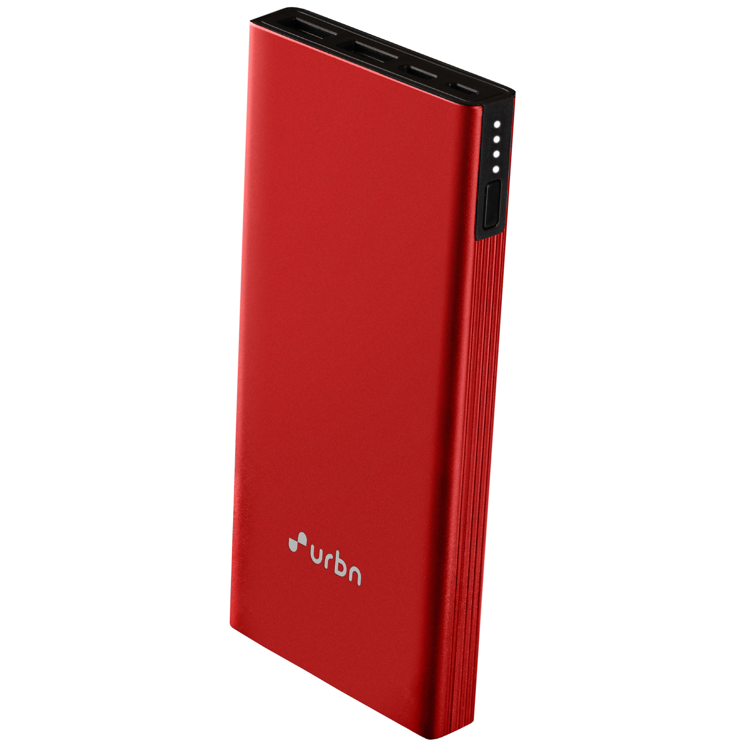 urbn 10000 mAh 20W Fast Charging Power Bank (1 Micro USB Type B, 1 Type C & 2 Type A Ports, Ultra Slim Metal Body, BIS Certified, Red)