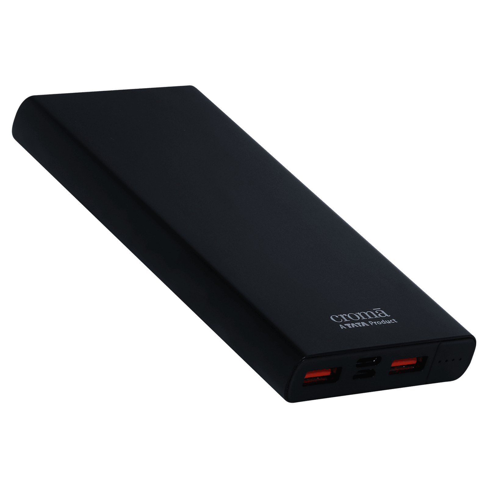 Croma 10000 mAh 22.5W Fast Charging Power Bank (2 Type A, 1 PD Type C & 1 Micro USB Port, Aluminium Casing, Apple Compatible, Black)