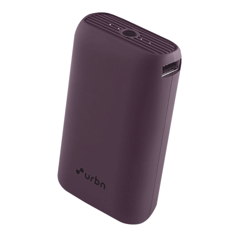 urbn 10000 mAh 20W Fast Charging Power Bank (2 Type C Ports, 12 Layers Circuit Protection, Purple)