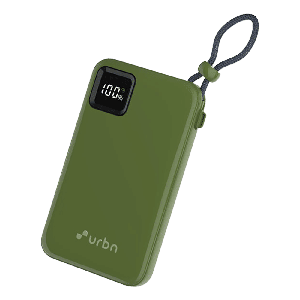 urbn Ultra Link 10000 mAh 22.5W Fast Charging Power Bank (1 Type A and 2 Type C Ports, Power Delivery Compatible, Camo)