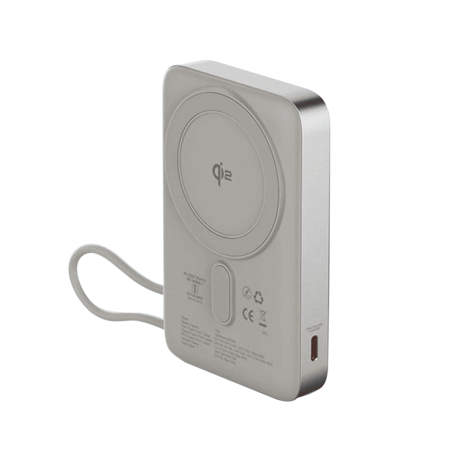 Stuffcool Odin 10000 mAh 35W Fast Charging Power Bank (2 Type C, Qi2 Magsafe, Digital Display, Silver)