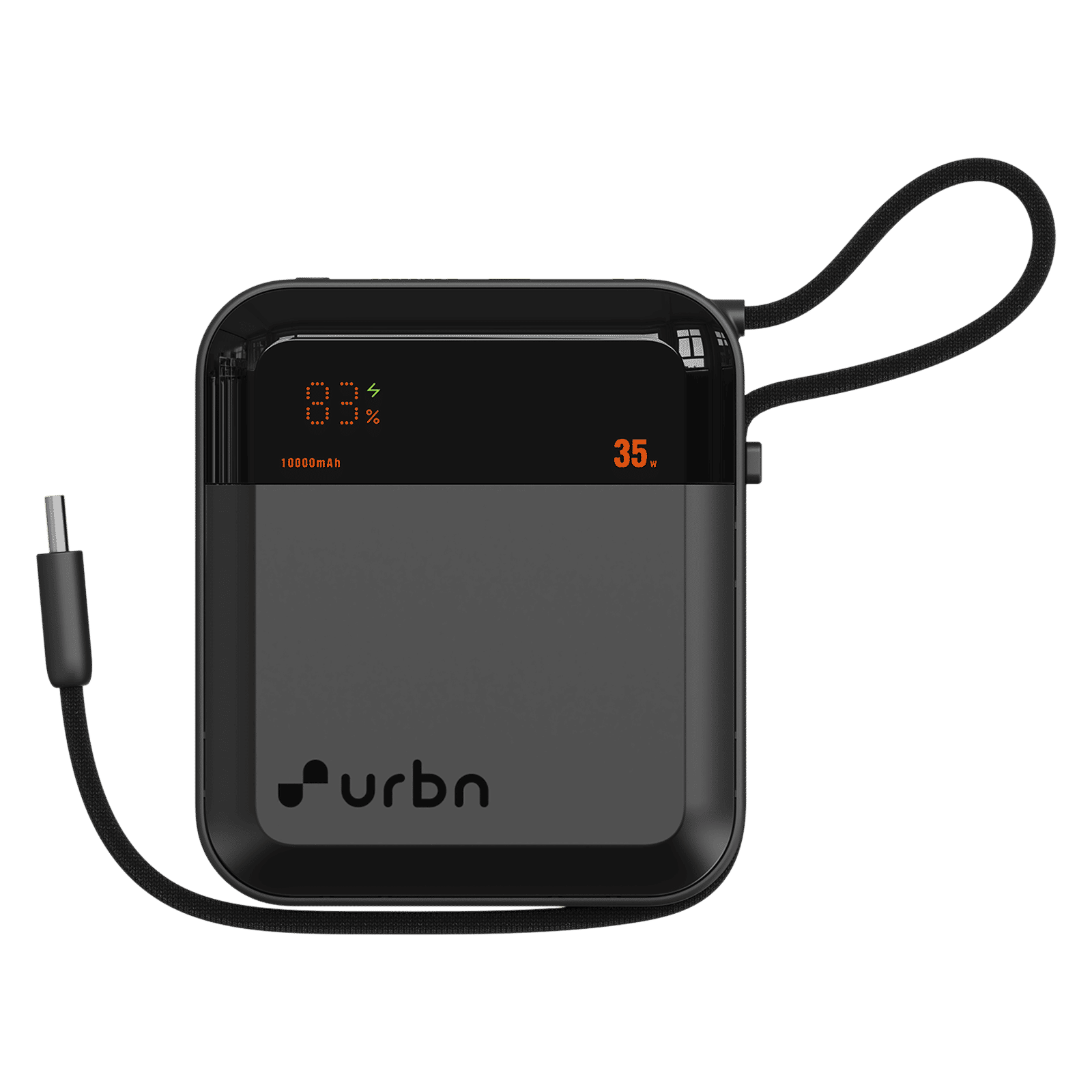 urbn Mini Volt 10000 mAh 35W Fast Charging Power Bank (2 Type C Port, 12 Layer Circuit Protection, Grey)