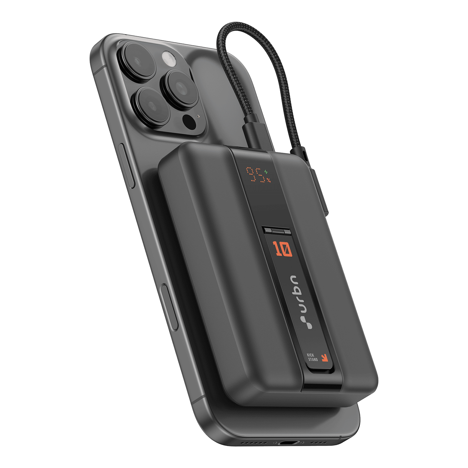 Urbn One Aero 10000 mAh 20W Fast Charging Power Bank(2 Type C Port, MagSafe Compatible, Smart LED Display, Black)