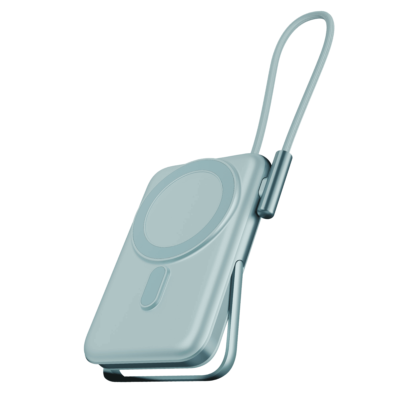 boAt EnergyShroom PB330 Magnacharge 10000 mAh 22.5W Fast Charging Power Bank (1 Type C 2-Way Port, 1 Built In Type C Cable, Durable Aluminium Casing, MagSafe Compatible, Aqua)