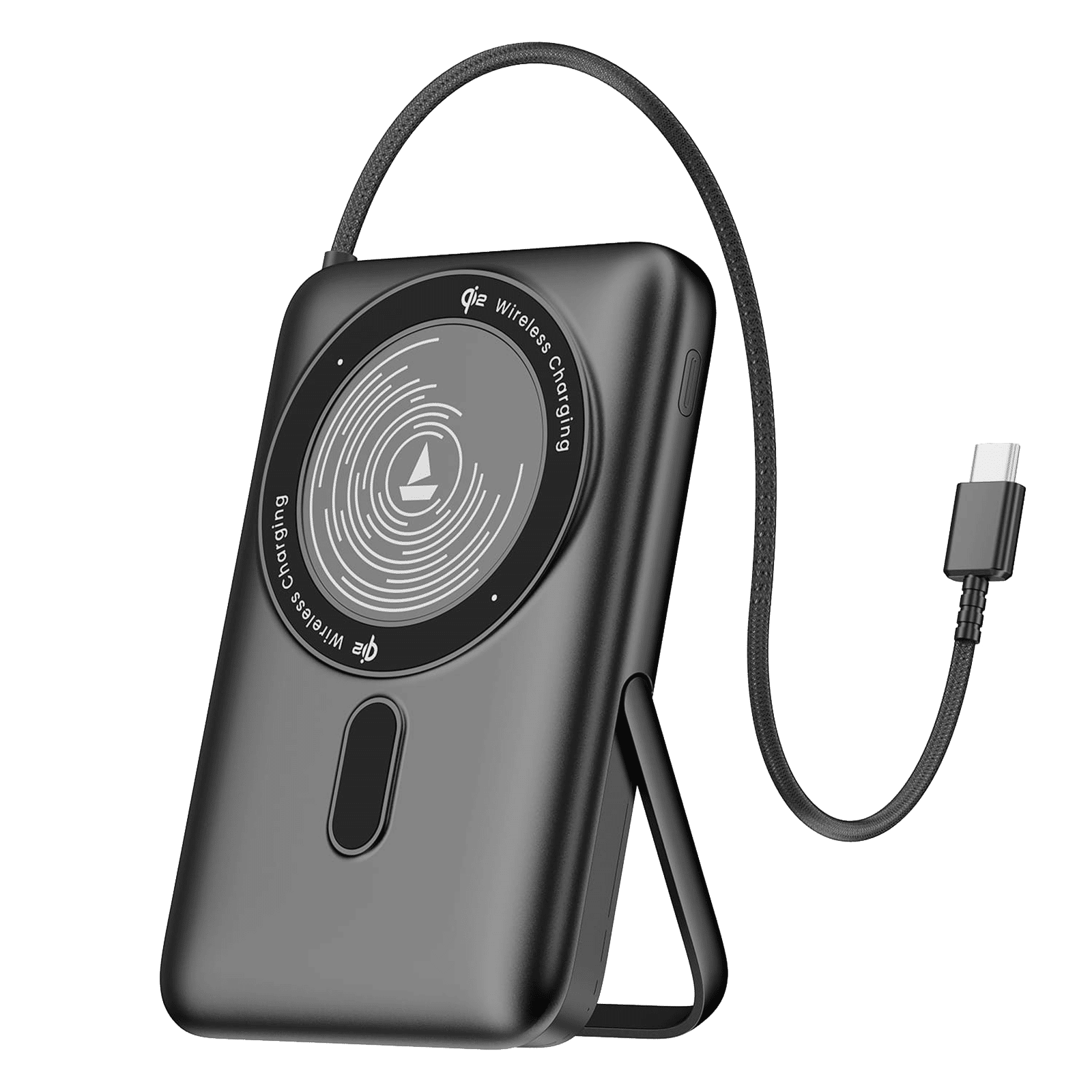 boAt EnergyShroom PB330 Pro MagnaCharge 10000 mAh 22.5W Fast Charging Power Bank (1 Type C 2-Way Port, Built In Type C Cable 2-Way, MagSafe Compatible, Ash Black)