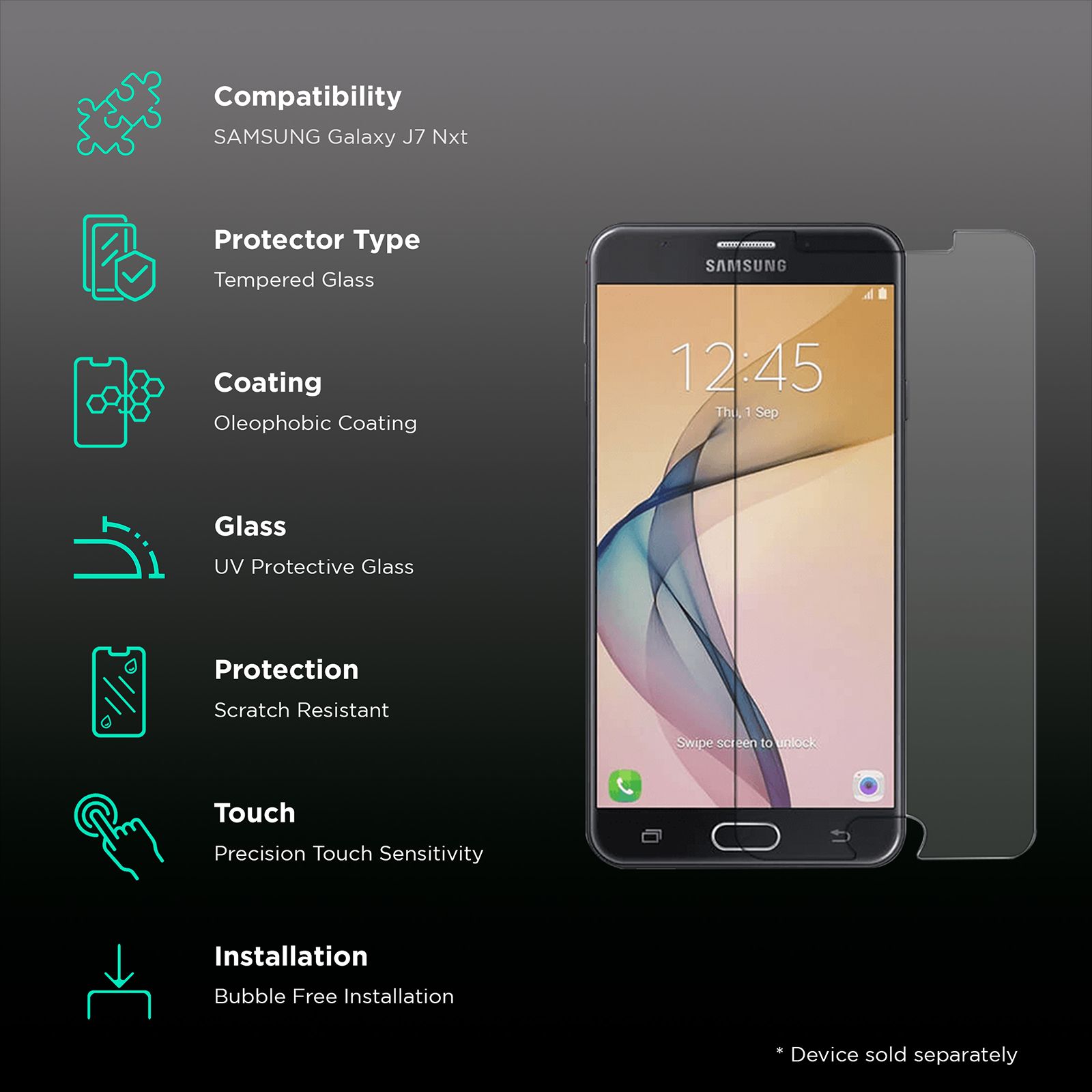 Flipkart Galaxy J7 Prime Tempered Glass Screen Guard Samsung J7