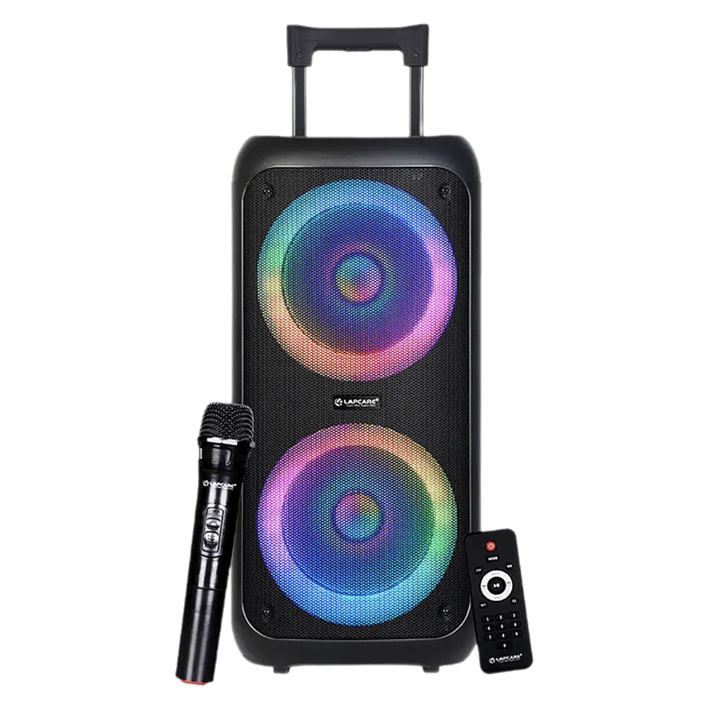 LAPCARE LAPSONIC III 50W Portable Bluetooth Speaker (Built-in FM Radio, Stereo Channel, Black)