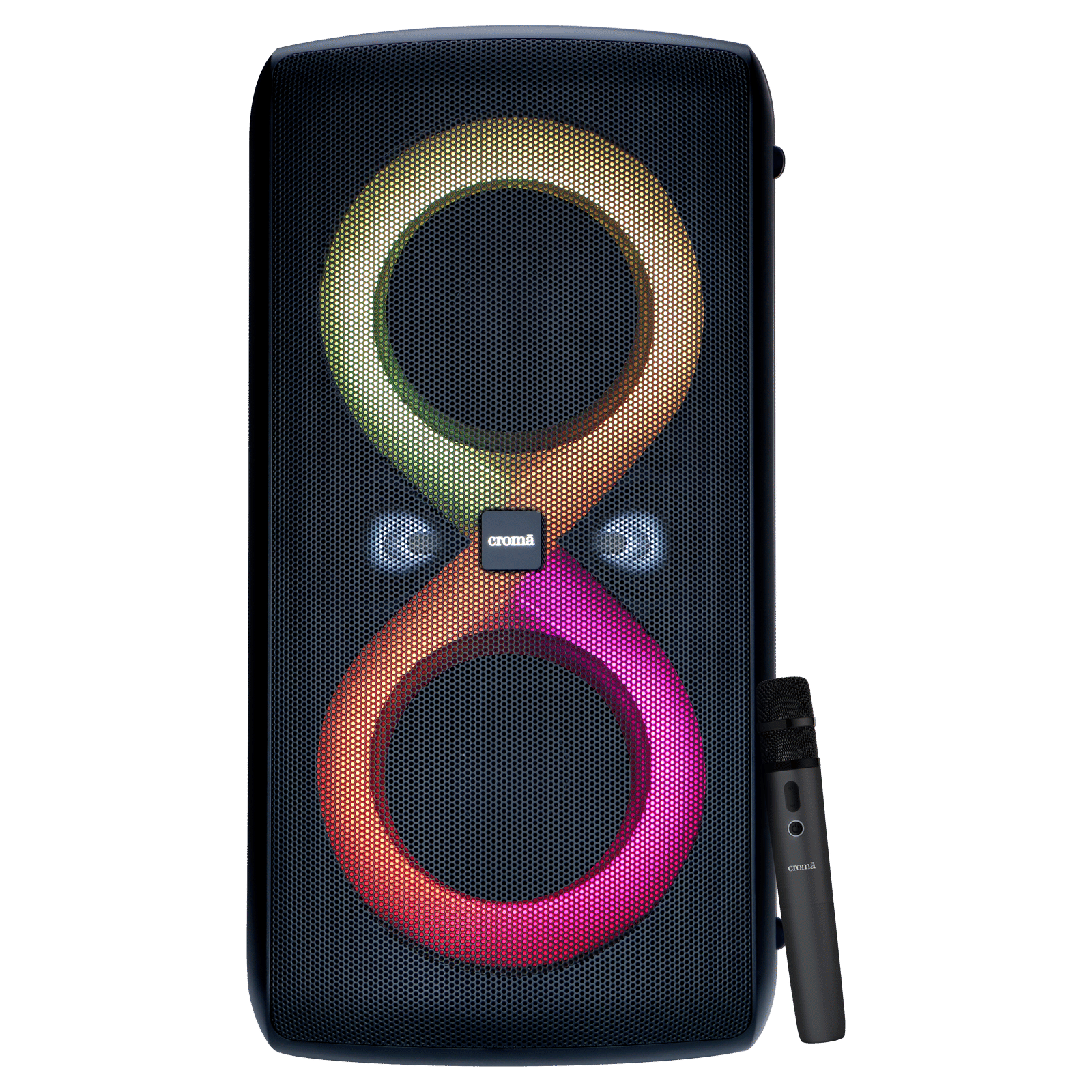 Croma 200W Bluetooth Party Speaker with UHF Mic (6000mAh Power Bank, Black)