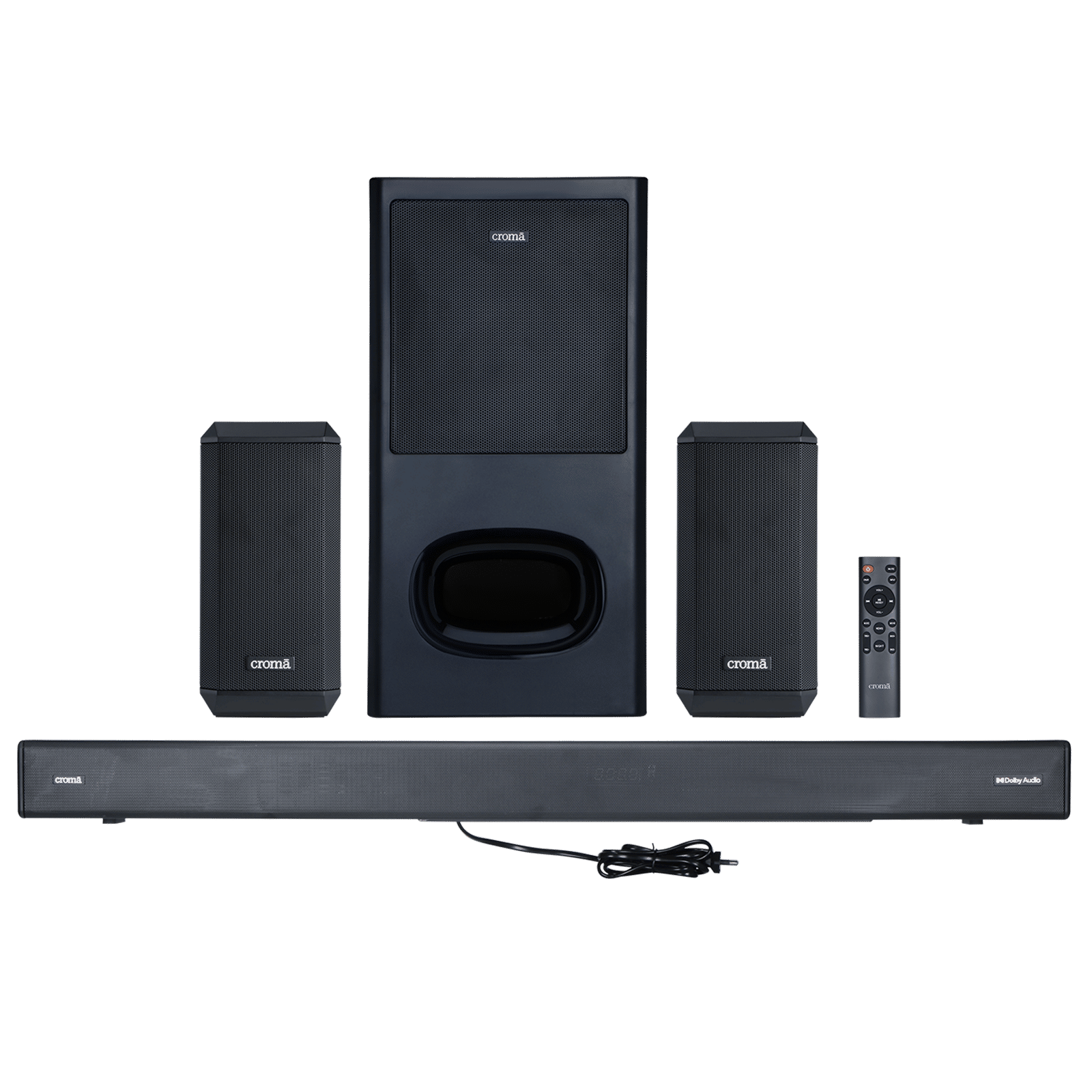 Croma 400W Bluetooth Soundbar with Remote (Dolby Audio, 5.1 Channel, Black)