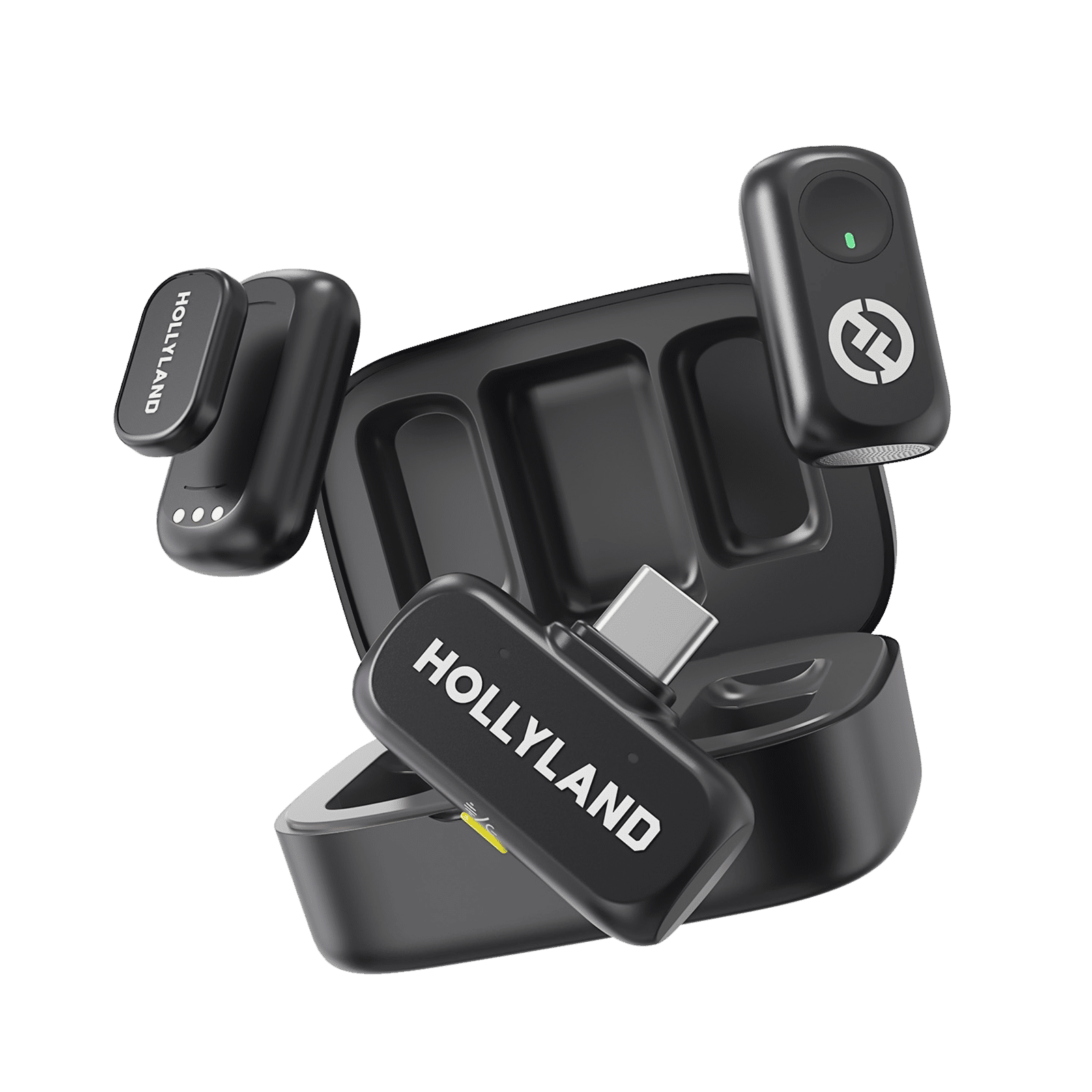 HOLLYLAND Lark A1 Duo 2 Type C Wireless Microphone with Auto-Limit Clip Protection