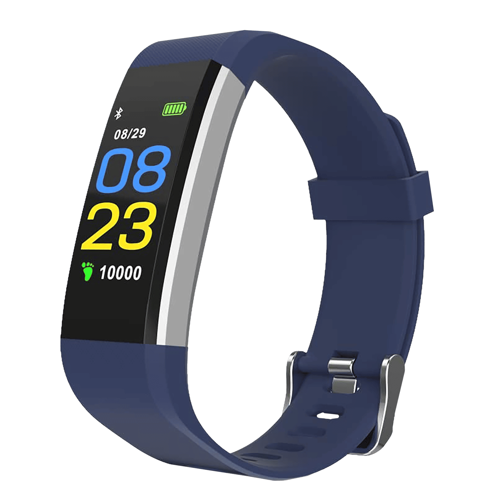 PORTRONICS Kronos X3 Smart Band with Steps Tracker (0.96 Inch Digital Display, IP67 Water Resistant, Blue Strap)