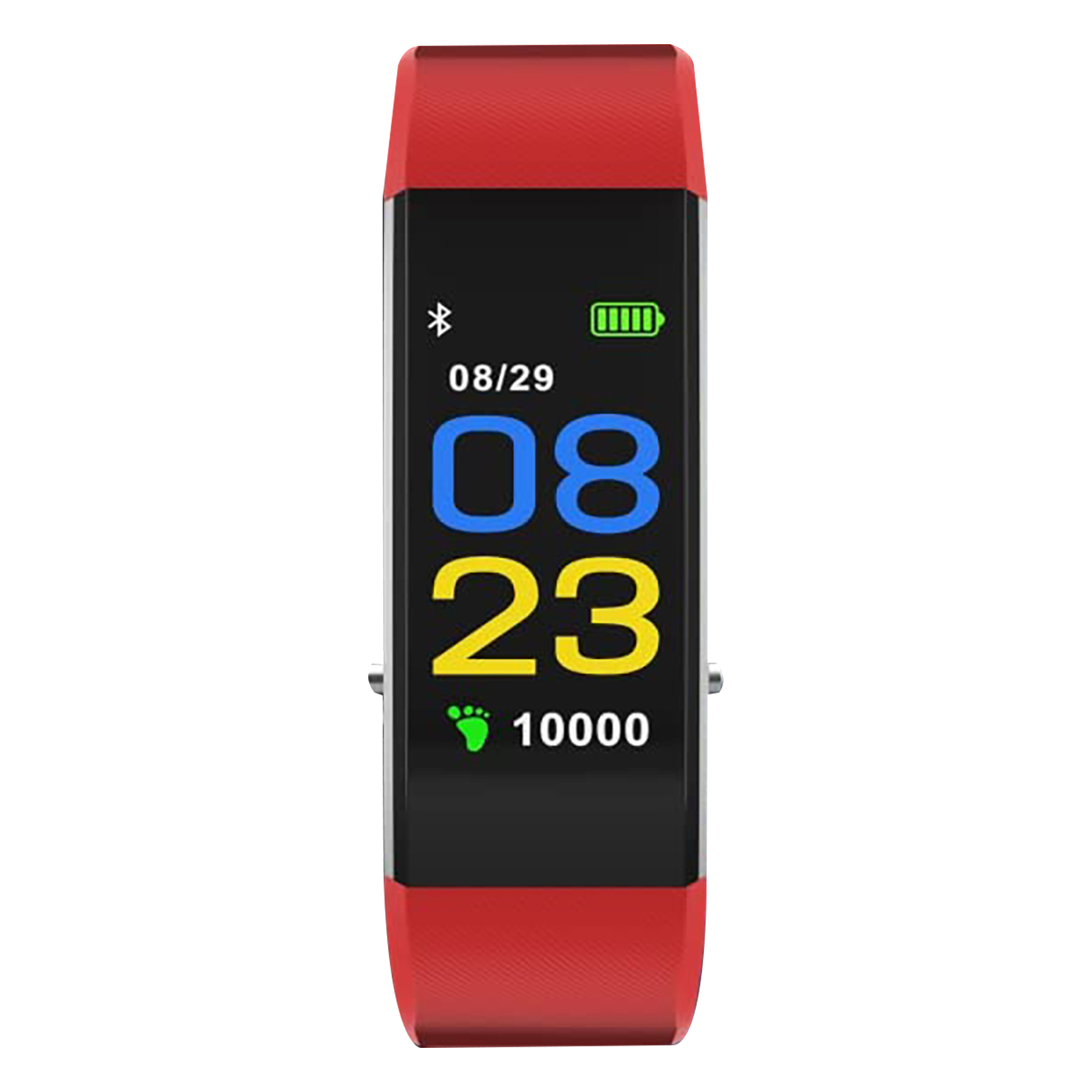 PORTRONICS Kronos X3 Smart Band with Steps Tracker (0.96 Inch Digital Display, IP67 Water Resistant, Red Strap)