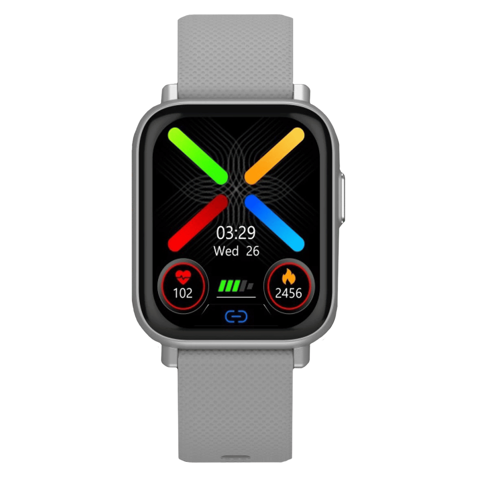 PORTRONICS Kronos X1 Smartwatch with Activity Tracker (43.18mm Digital Display, IP67 Water Resistant, Grey Strap)