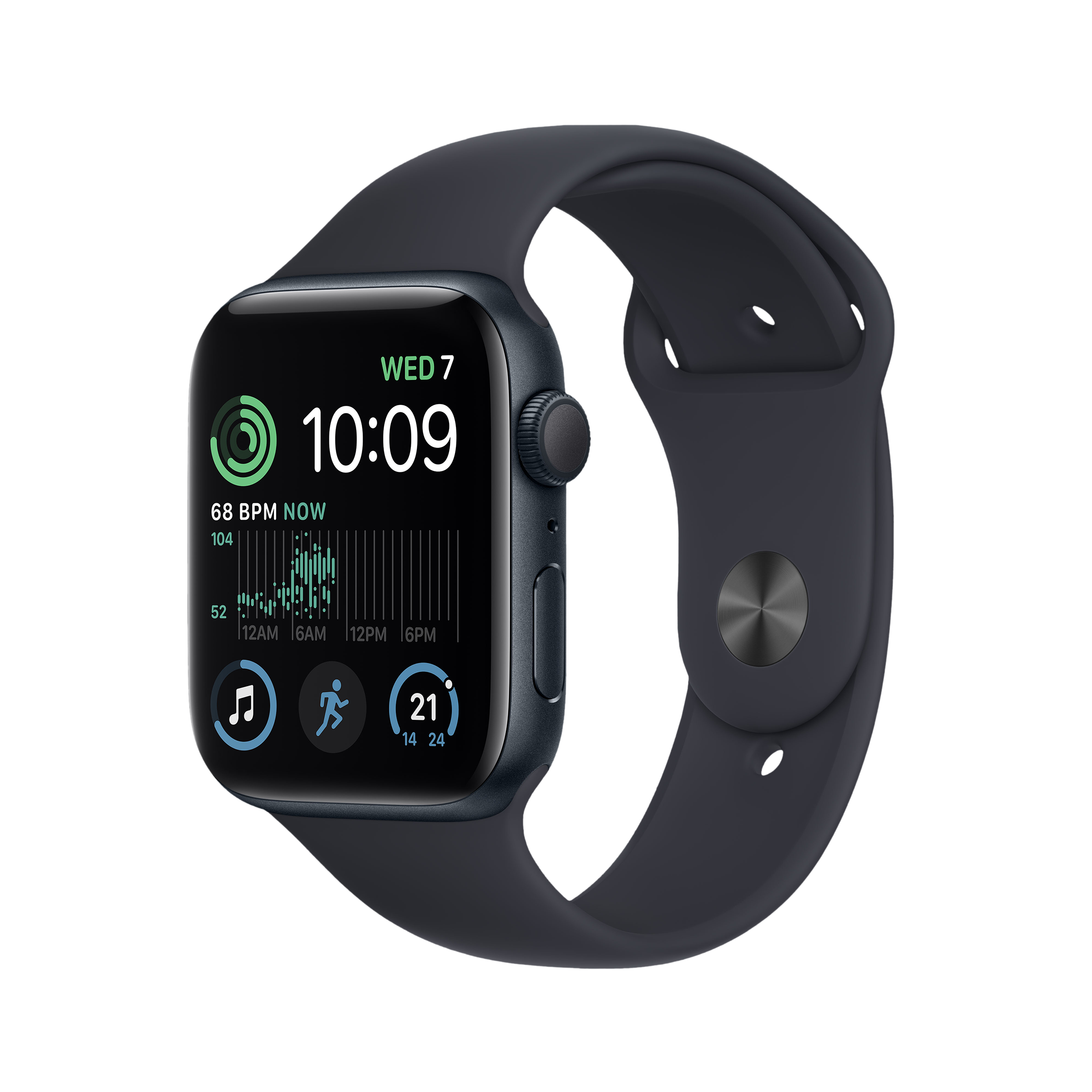 Apple Watch SE with Midnight Sports Band (44mm Retina LTPO OLED Display, Midnight Aluminium Case)