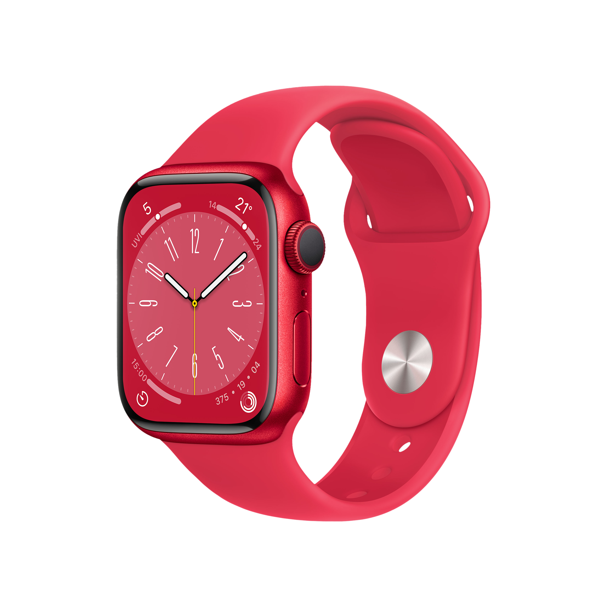 Apple Watch Series 8 GPS with Sports Band (41mm Retina LTPO OLED Display, Red Aluminium Case)