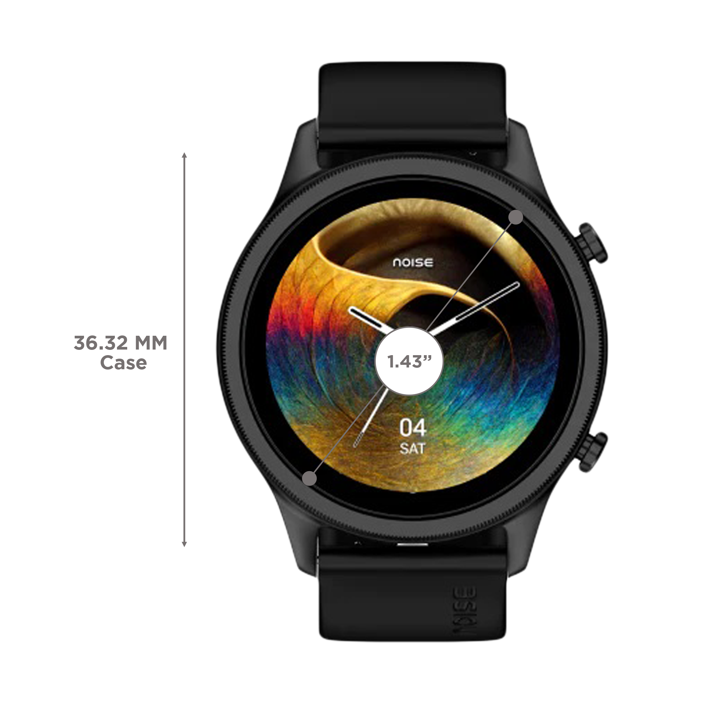 noise NoiseFit Evolve Smartwatch with Bluetooth Calling AMOLED  Display, IP68 Water Resistant, Carbon Black Strap)