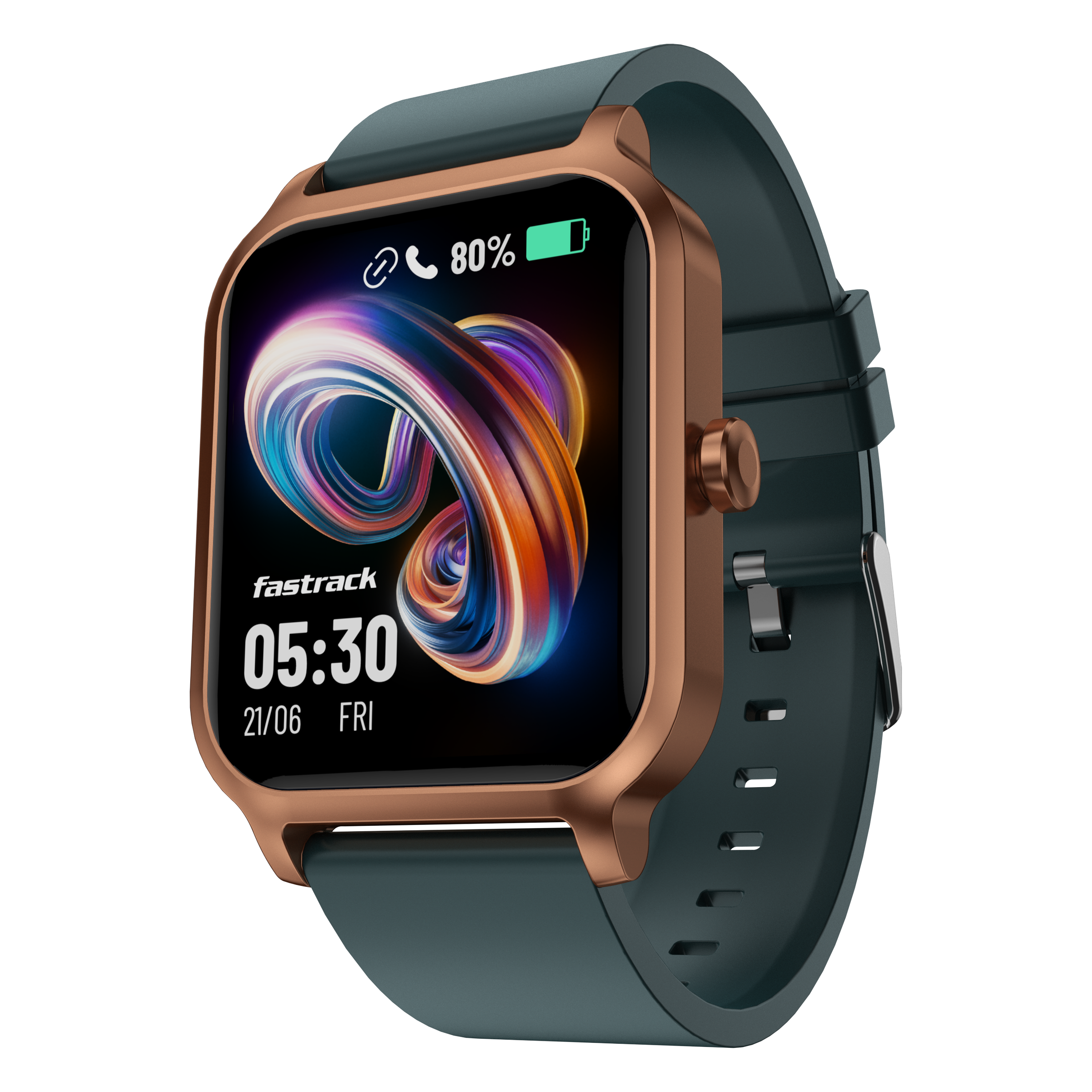 fastrack Rave FX Smartwatch with Bluetooth Calling (46.48mm UltraVU Display, IP68 Water Resistant, Teal Strap)