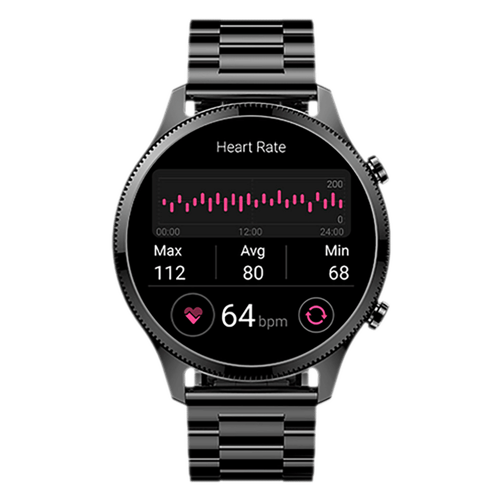 noise NoiseFit Halo Plus Smartwatch with Bluetooth Calling (37.08mm AMOLED Display, IP68 Water Resistant, Elite Black Strap)