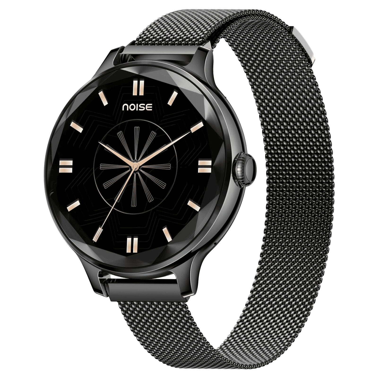 noise NoiseFit Diva Smartwatch with Bluetooth Calling (27.9mm AMOLED Display, IP67 Water Resistant, Black Link Strap)
