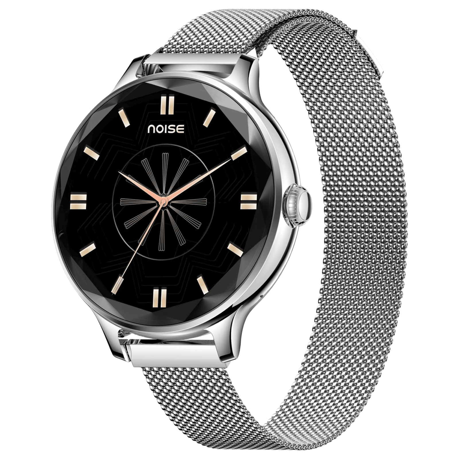 noise NoiseFit Diva Smartwatch with Bluetooth Calling (27.9mm AMOLED Display, IP67 Water Resistant, Silver Link Strap)
