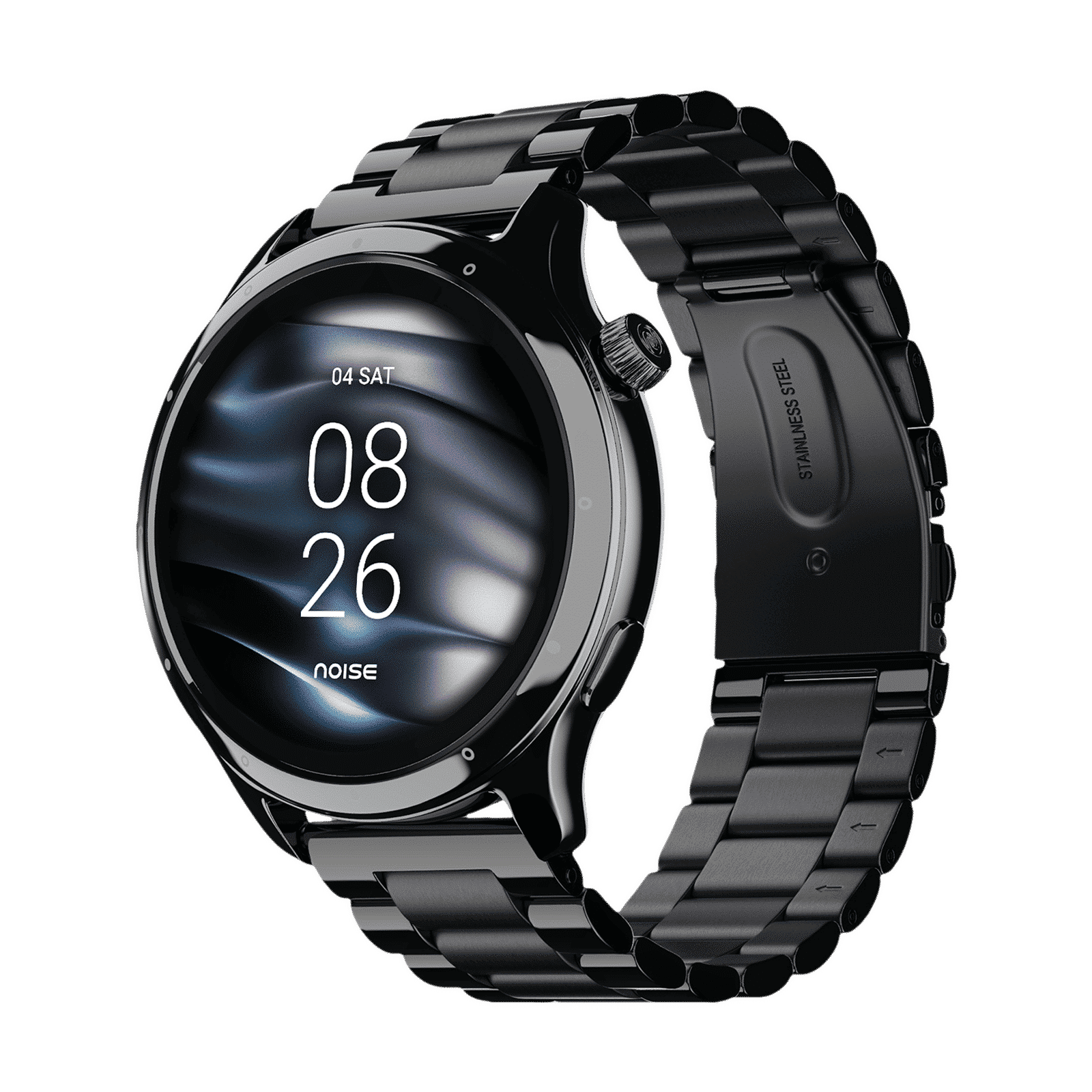 noise NoiseFit Mettle Smartwatch with Bluetooth Calling (35.56mm HD Display, IP68 Water Resistant, Elite Black Strap)