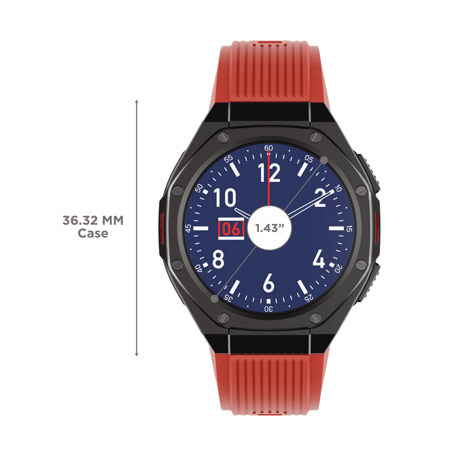boAt Enigma X600 Smartwatch with Bluetooth Calling (42mm, AMOLED Display, IP68 Water Resistant, Royal Orange Strap)