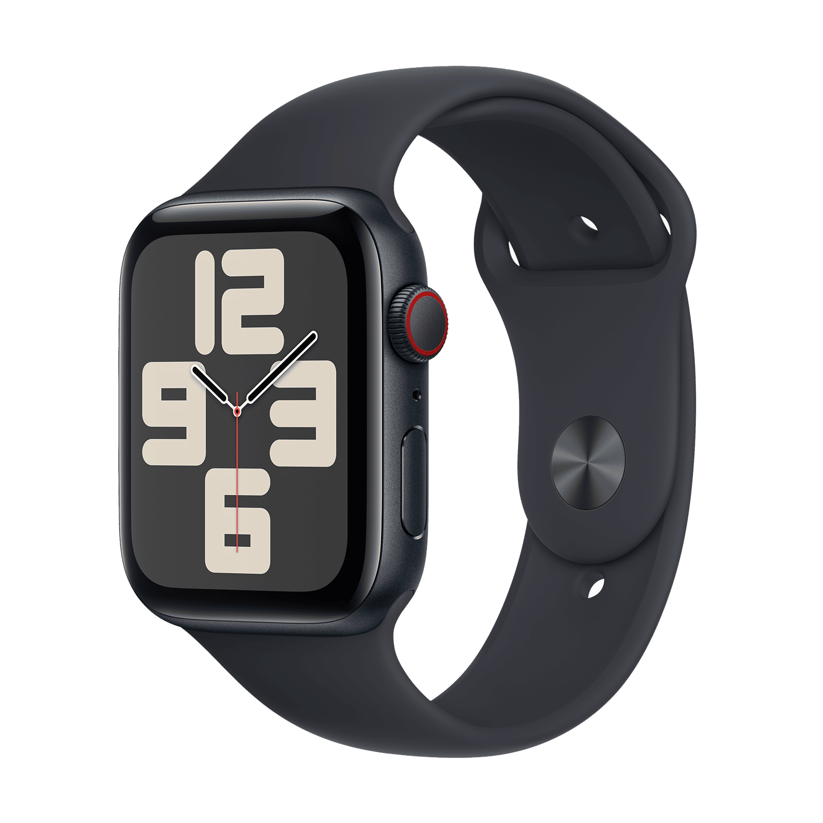Apple Watch SE GPS+Cellular with Midnight Sport Band - S/M (44mm Display, Midnight Aluminium Case)