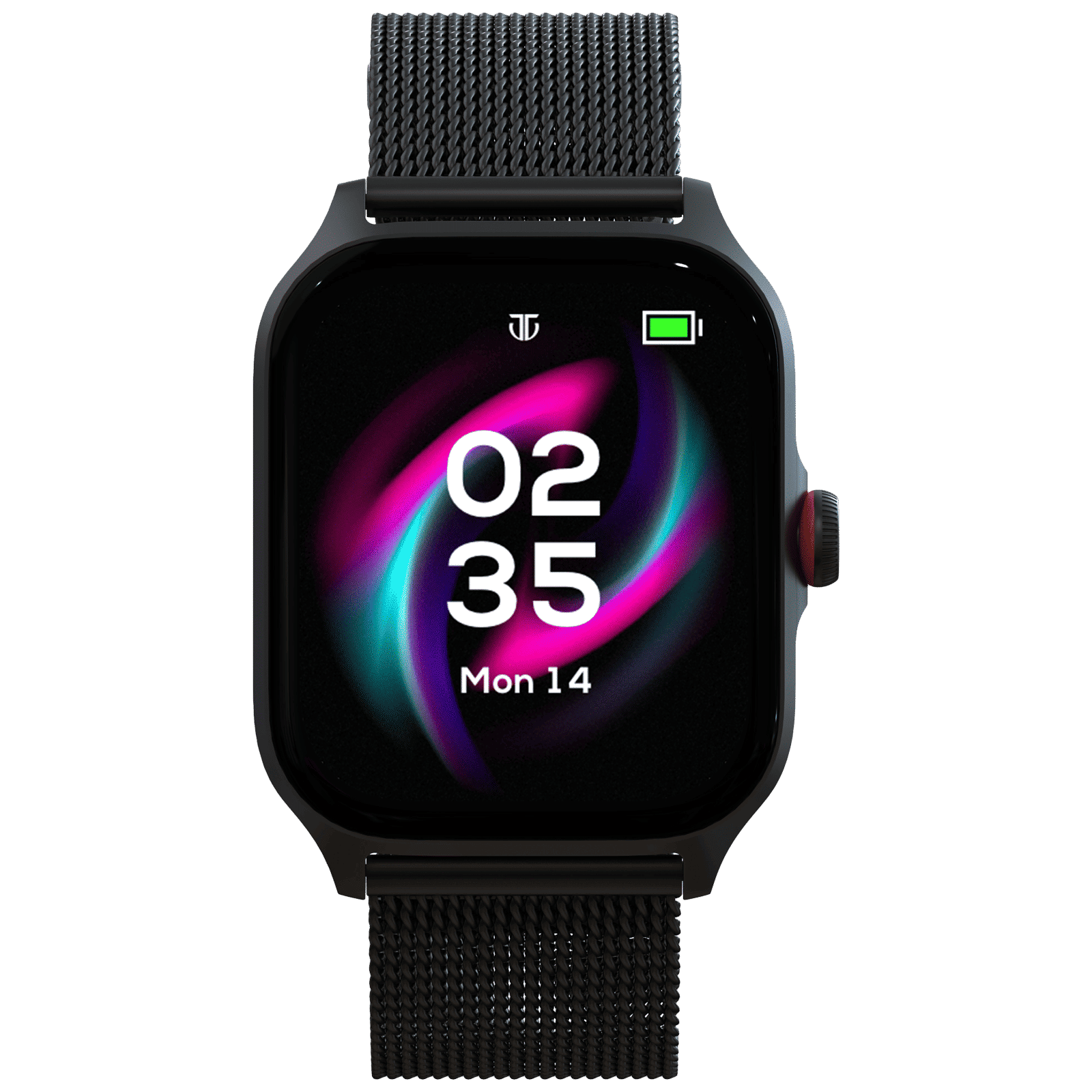 TITAN Zeal Smartwatch with Bluetooth Calling (46.9mm AMOLED Display, IP68 Water Resistant, Black Mesh Strap)