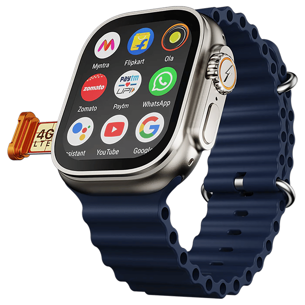 FIRE-BOLTT Oracle GPS+Wi-Fi+4G SIM+Bluetooth Android OS Wristphone (50mm Display, ARM CortexTM A53 MP, Play Store Unlimited Apps, Marine Mirage Strap)