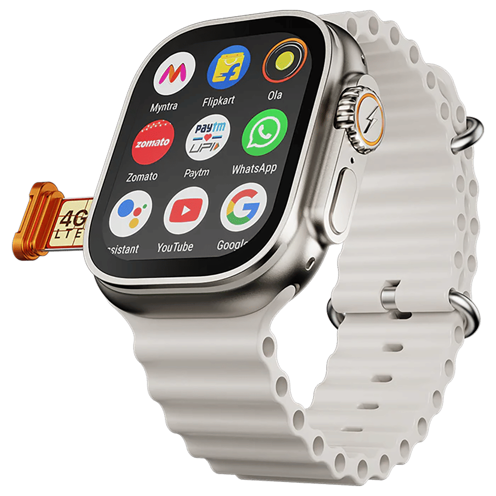 FIRE-BOLTT Oracle GPS+Wi-Fi+4G SIM+Bluetooth Android OS Wristphone (50mm Display, ARM CortexTM A53 MP, Play Store Unlimited Apps, Crystal Tide Strap)