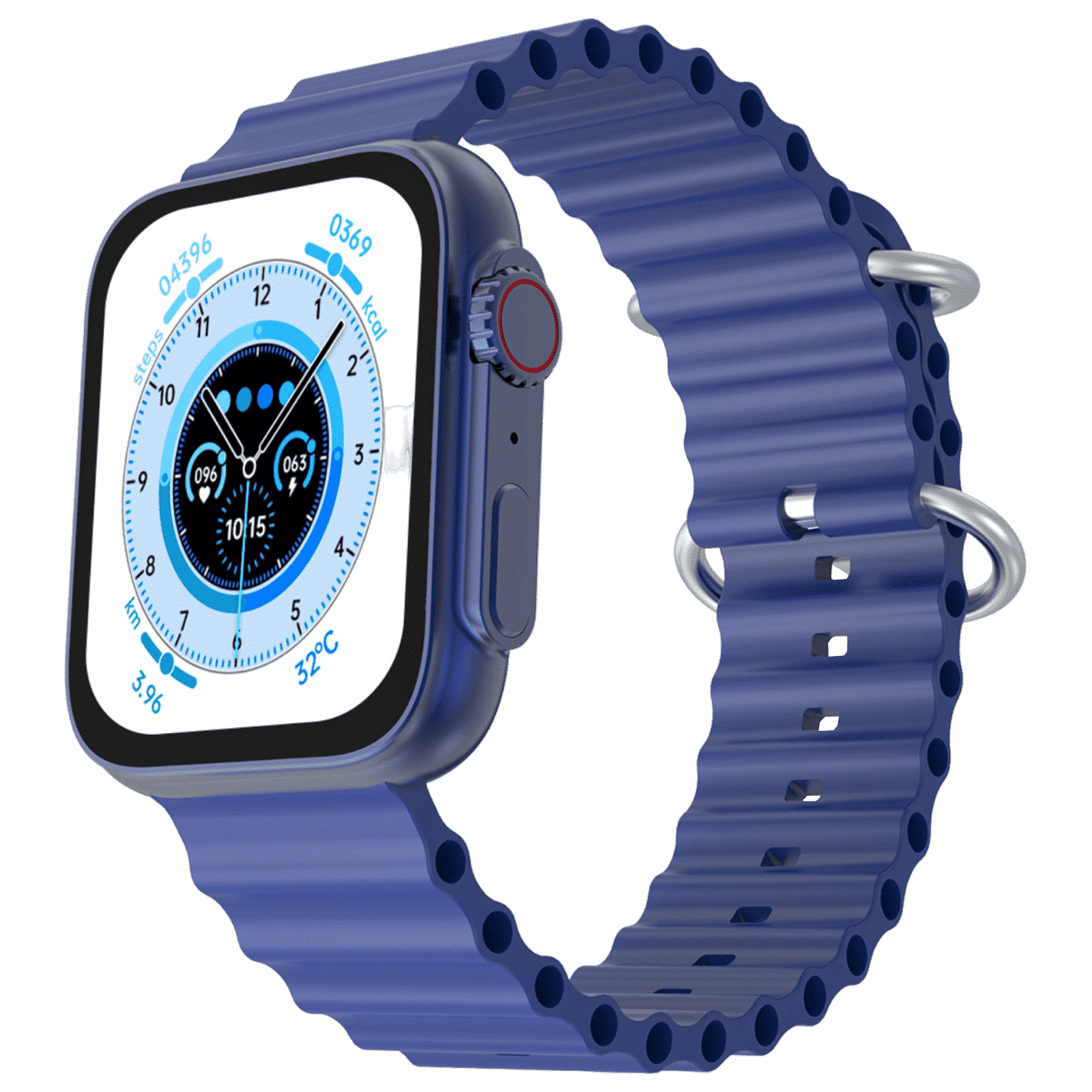 FIRE-BOLTT Supernova Smartwatch with Bluetooth Calling (45.2mm AMOLED Display, IP67 Water Resistant, Blue Strap)