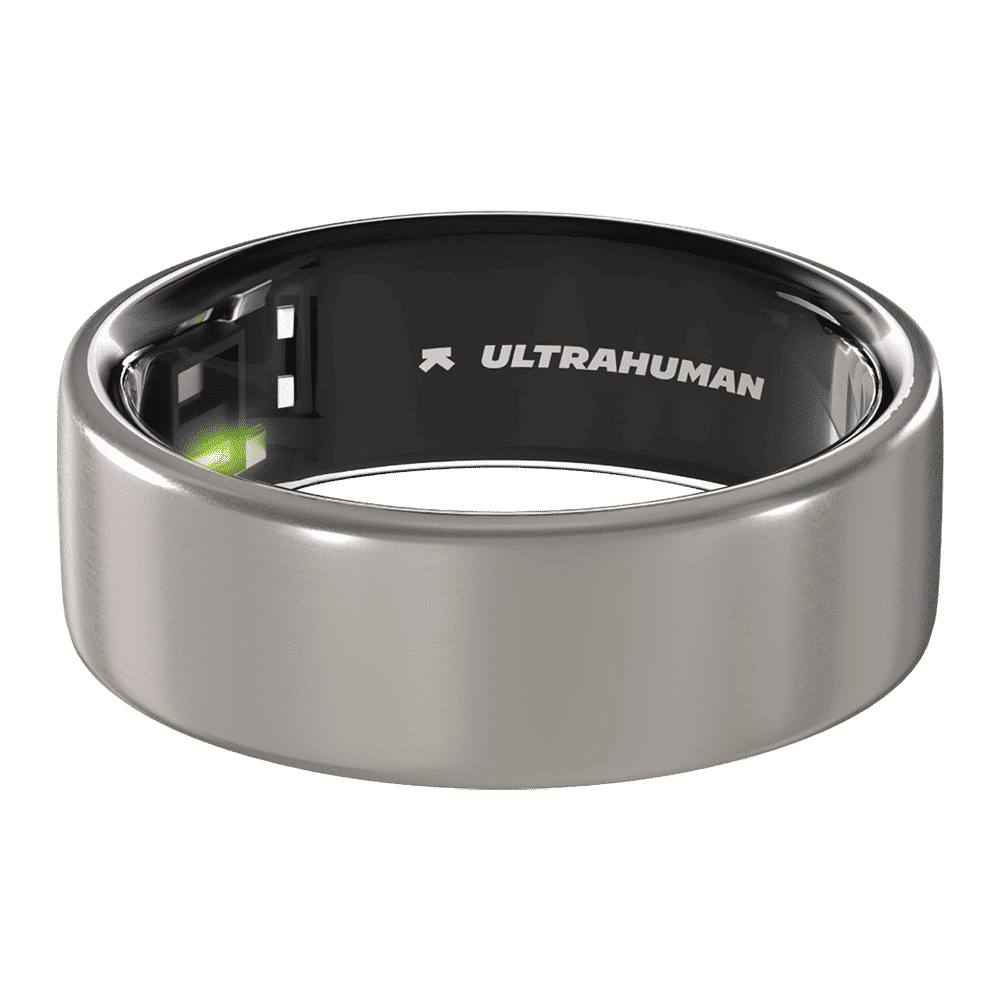 Ultrahuman Ring Air Smart Ring with Activity Tracker (Size 7, Upto 100 Meter Water Resistant, Raw Titanium)