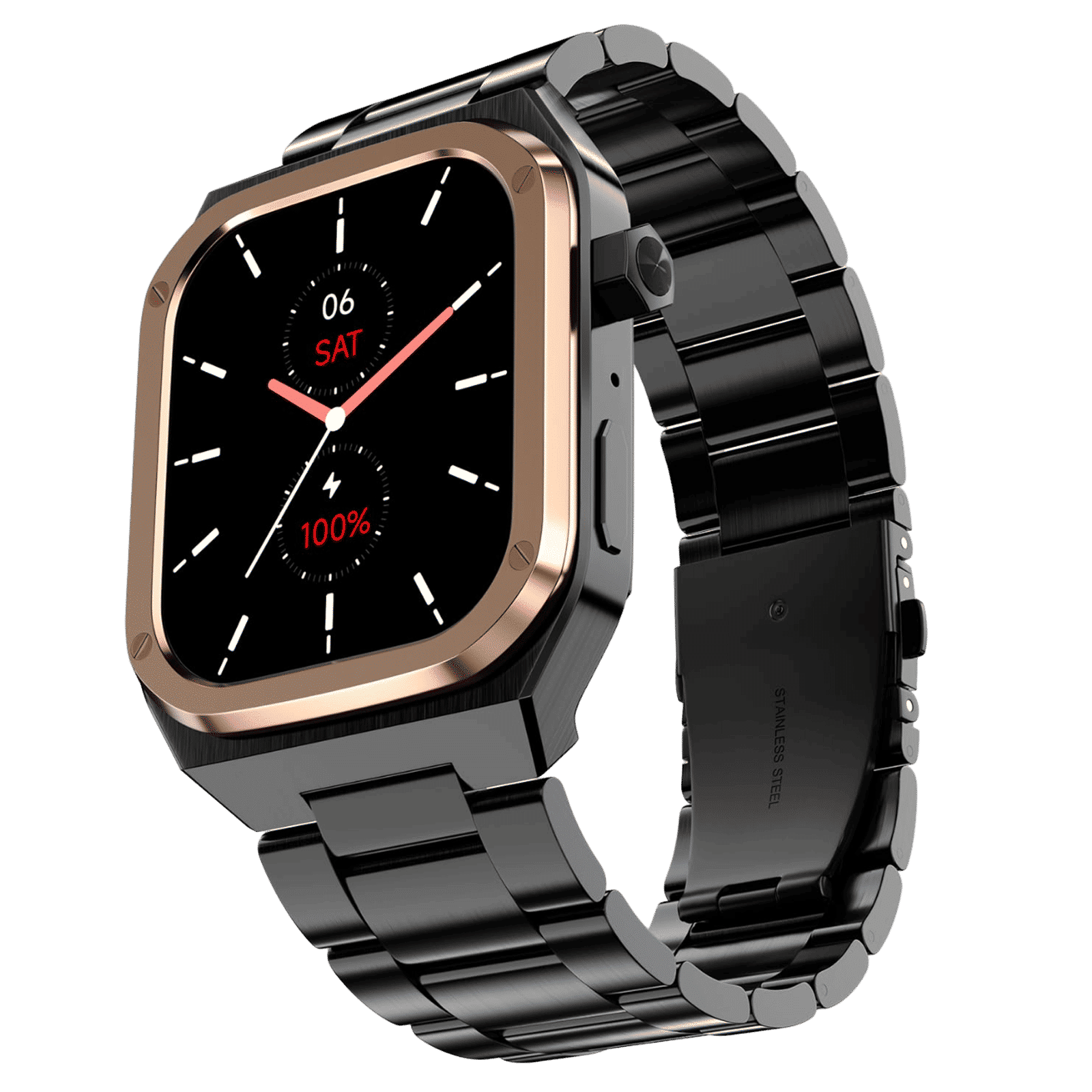 noise ColorFit Chrome Smartwatch with Bluetooth Calling (46.9mm AMOLED Display, IP68 Water Resistant, Elite Midnight Gold Strap)