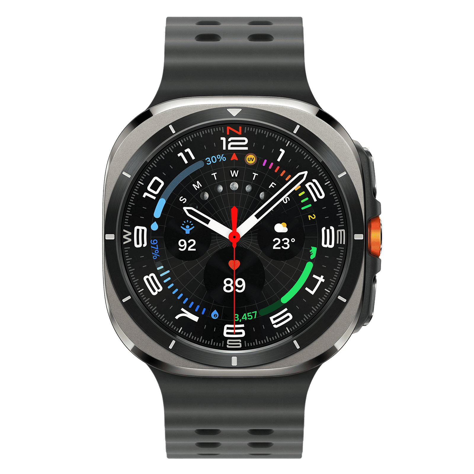 SAMSUNG Galaxy Watch Ultra Wi-Fi+4G SIM Wear OS Smartwatch (37.3mm Super AMOLED Display, 3nm Processor, Dual-Frequency GPS, Dark Gray Strap)