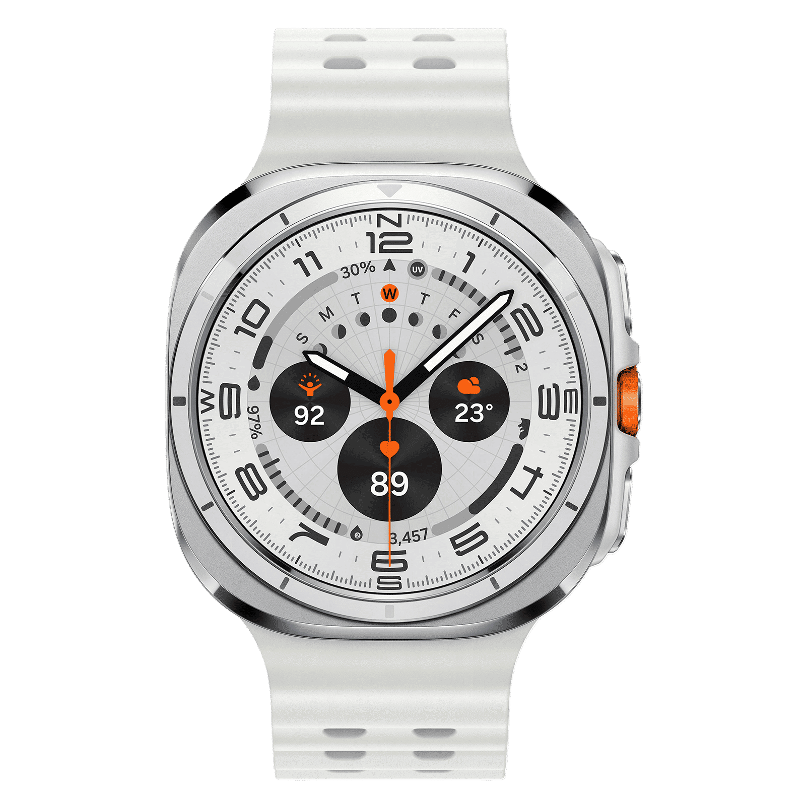 SAMSUNG Galaxy Watch Ultra Wi-Fi+4G SIM Wear OS Smartwatch (37.3mm Super AMOLED Display, 3nm Processor, Dual-Frequency GPS, White Strap)