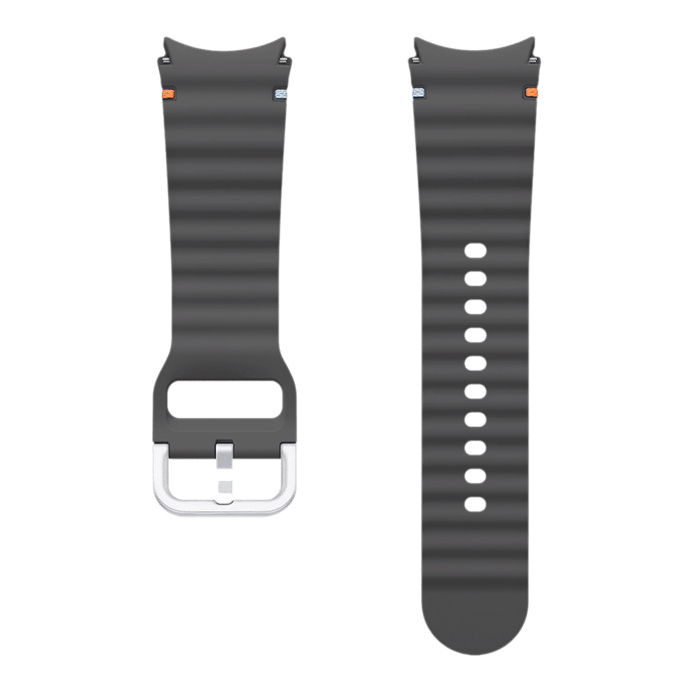 SAMSUNG HNBR Sport Band for SAMSUNG Galaxy Watch4, Galaxy Watch4 Classic, Galaxy Watch5, Galaxy Watch5 Pro, Galaxy Watch6, Galaxy Watch6 Classic & Galaxy Watch7 (22mm) (One-Click Button, Dark Gray)