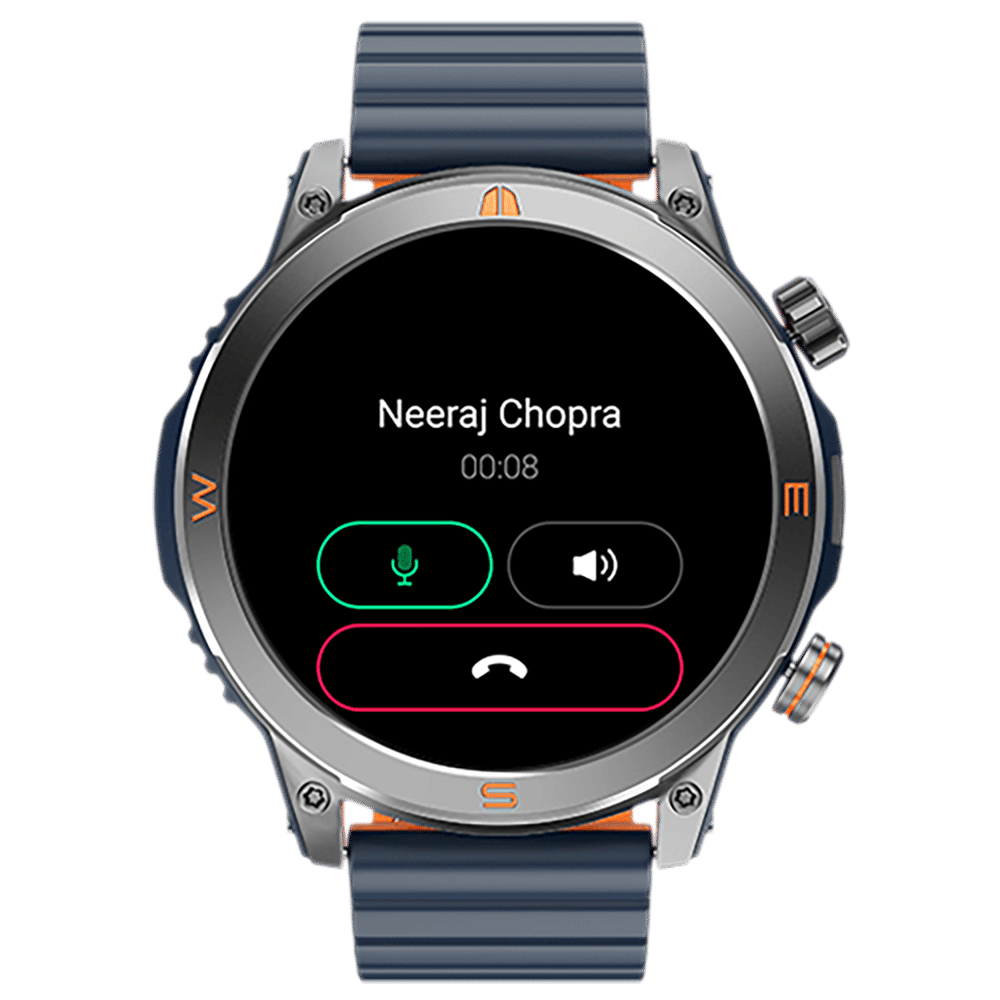 noise NoiseFit Javelin Smartwatch with Bluetooth Calling (37.08mm AMOLED Display, IP68 Water Resistant, India Blue Strap)