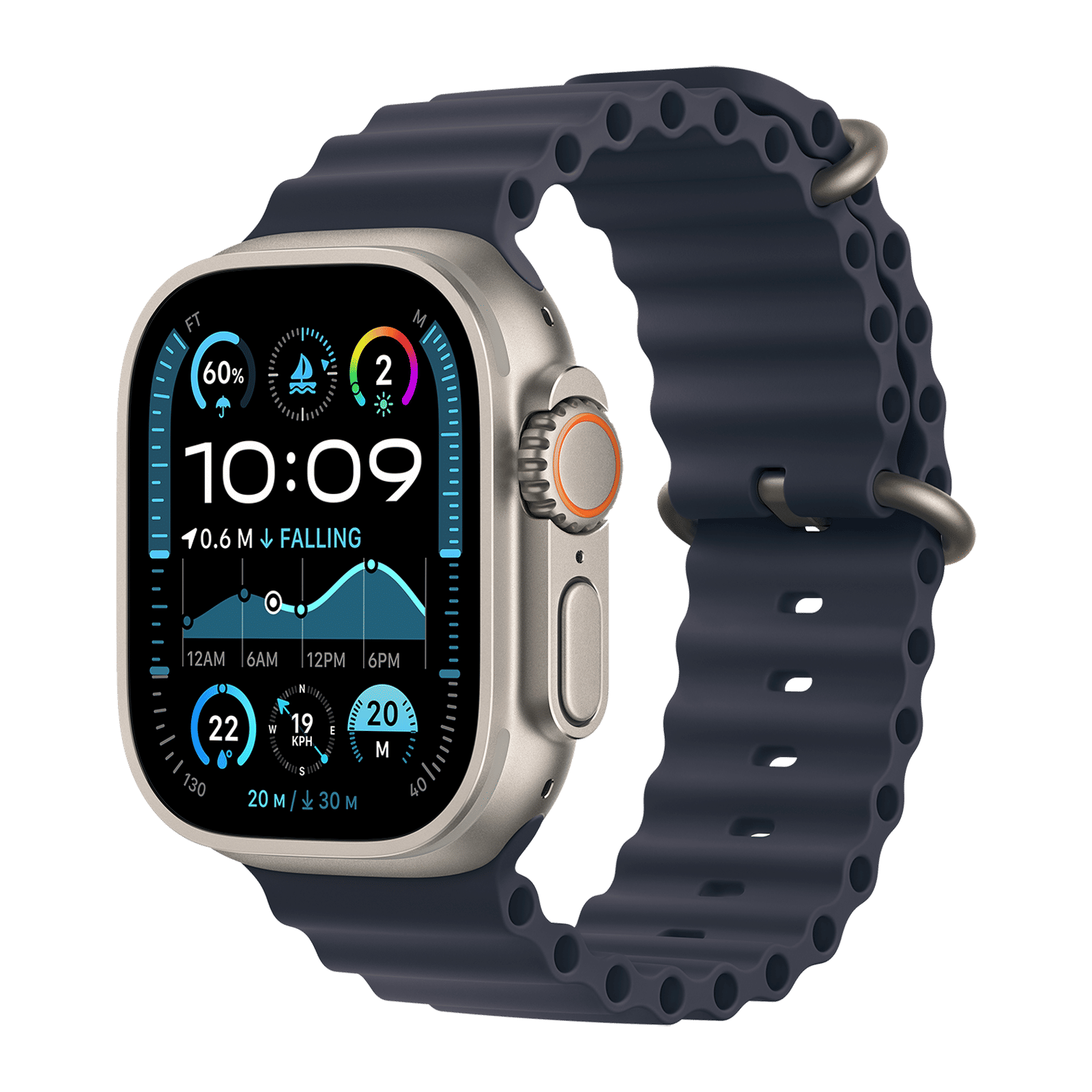 Apple Watch Ultra 2 GPS+Cellular with Ocean Band (49mm Retina LTPO2 OLED Display, Natural Titanium Case)