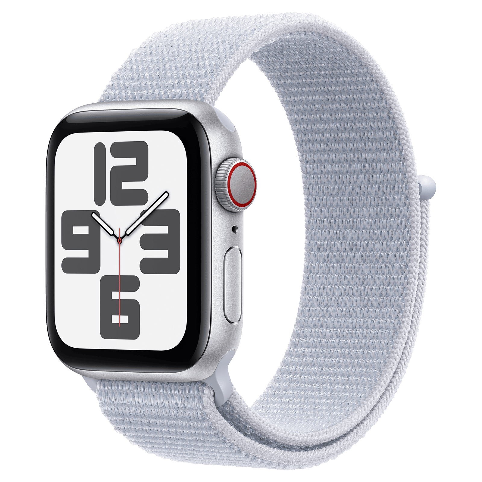 Apple Watch SE GPS+Cellular with Blue Cloud Sport Loop (40mm Retina LTPO OLED Display, Silver Aluminium Case)