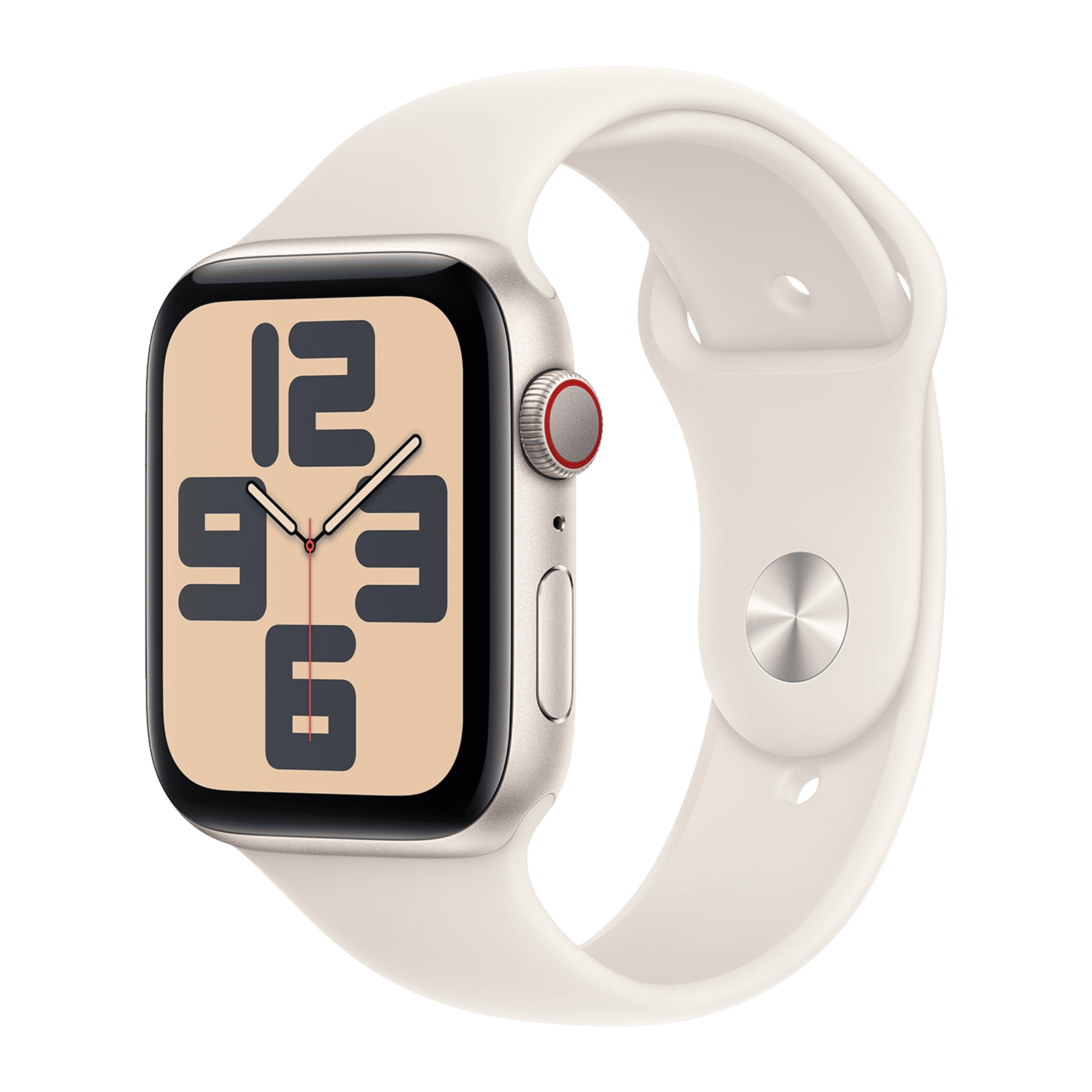 Apple Watch SE GPS+Cellular with Starlight Sport Band - S/M (44mm Retina LTPO OLED Display, Starlight Aluminium Case)