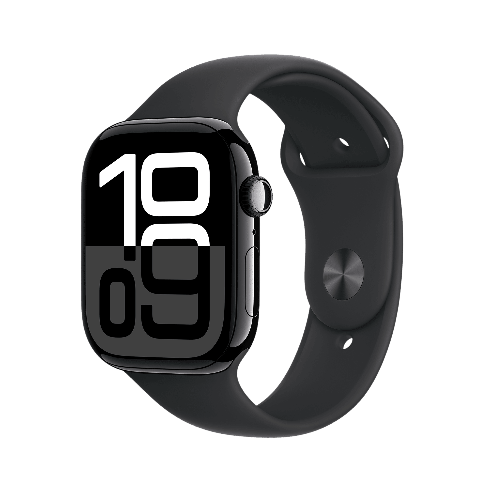 Apple Watch Series 10 GPS with Sport Band - M/L (46mm Retina LTPO3 OLED Display, Jet Black Aluminium Case)