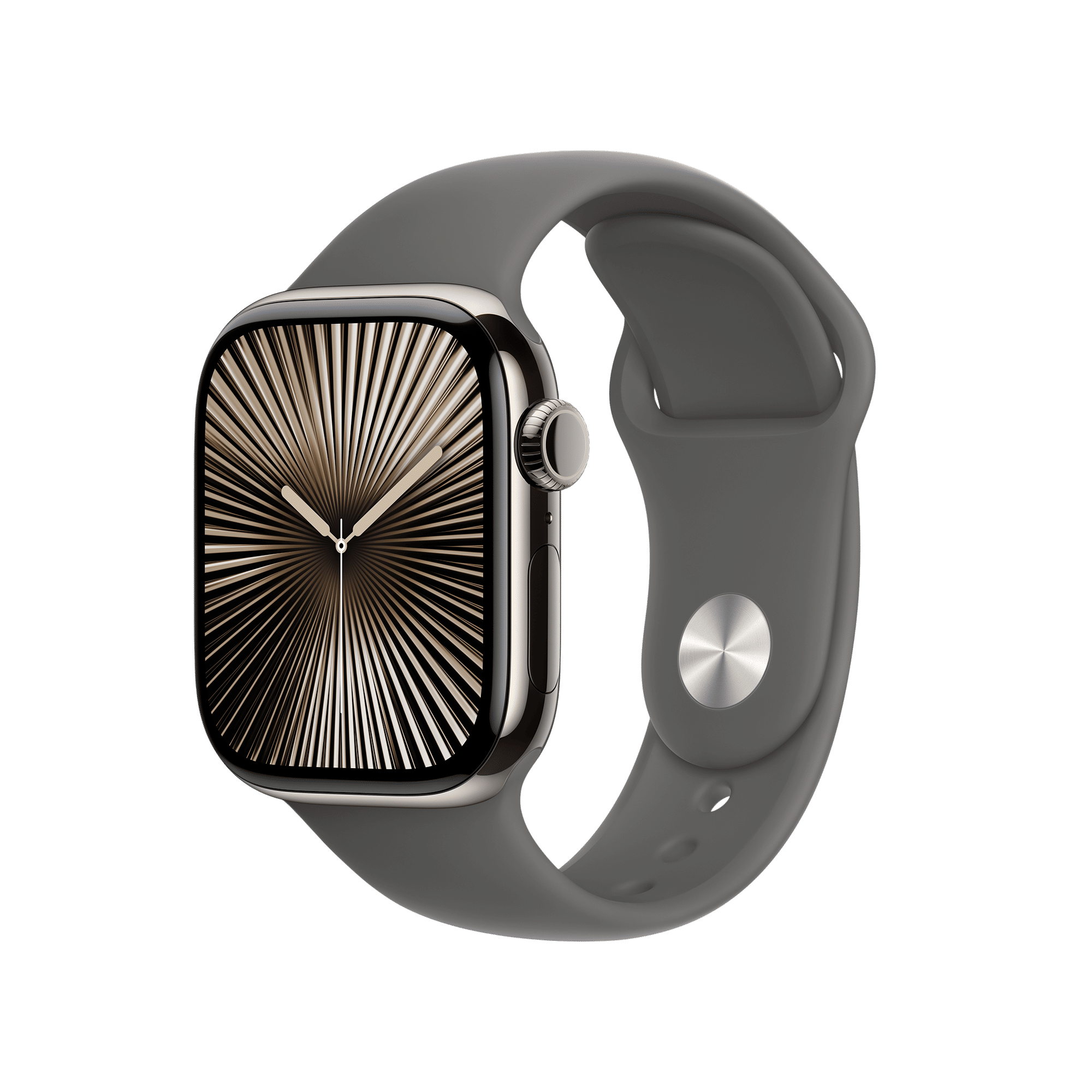 Apple Watch Series 10 GPS+Cellular with Sport Band - M/L (42mm Retina LTPO3 OLED Display, Natural Titanium Case)