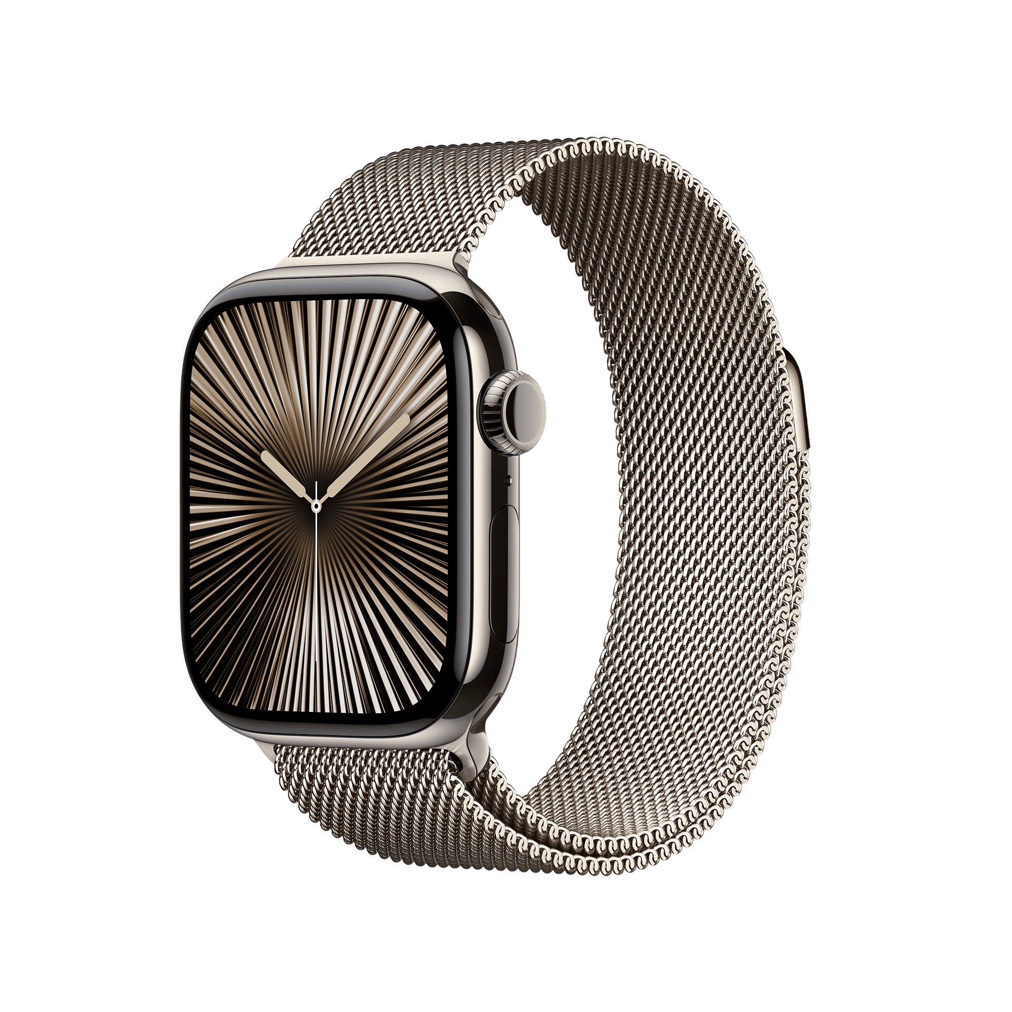 Apple Watch Series 10 GPS+Cellular with Milanese Loop (42mm Retina LTPO3 OLED Display, Natural Titanium Case)