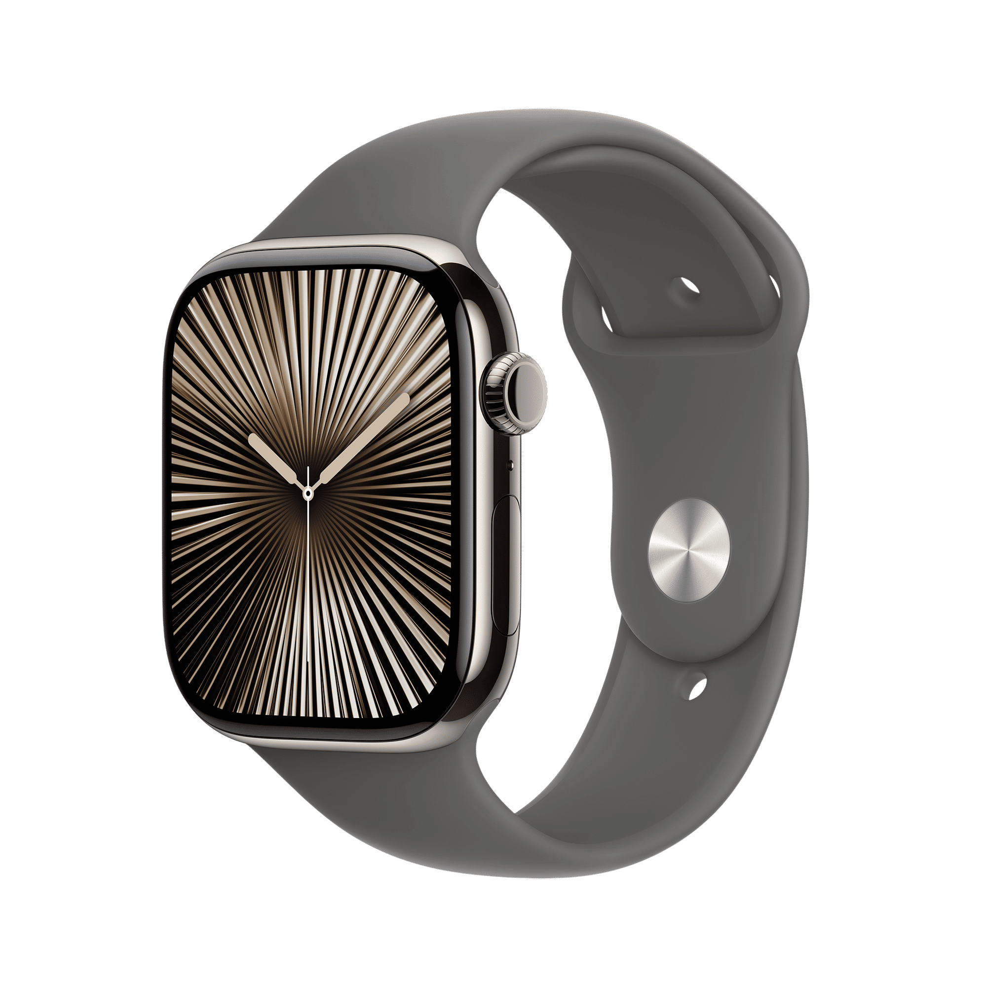 Apple Watch Series 10 GPS+Cellular with Sport Band - M/L (46mm Retina LTPO3 OLED Display, Natural Titanium Case)